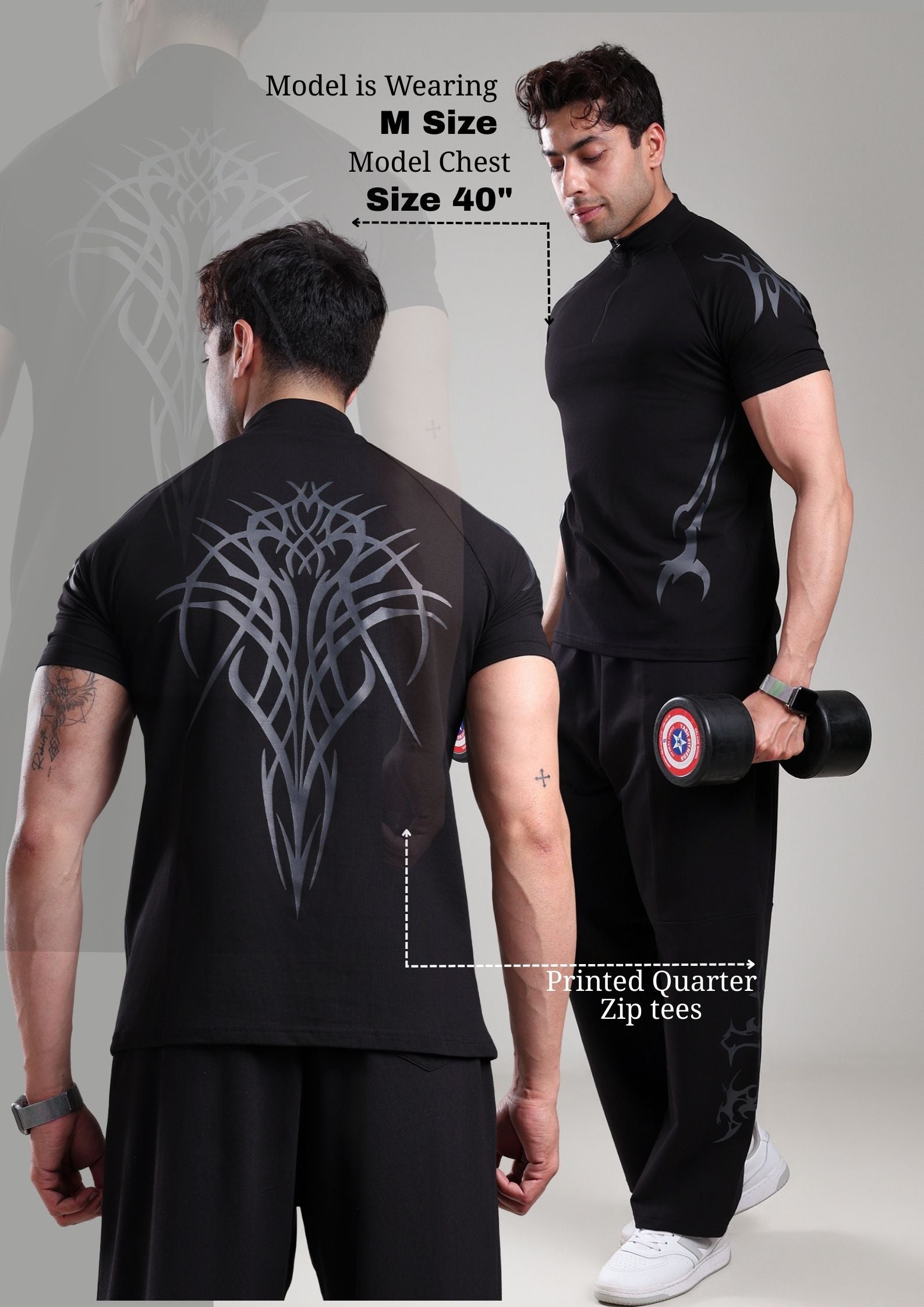 GROW ShadowTribe Zip Tshirt Black