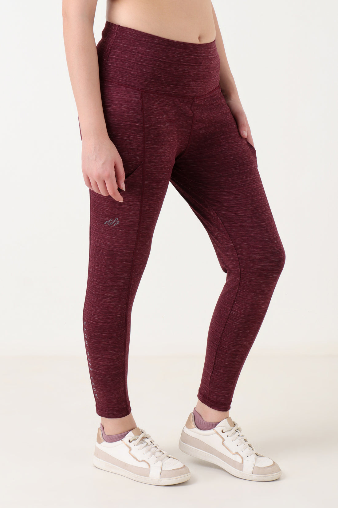 Melange Leggings Maroon