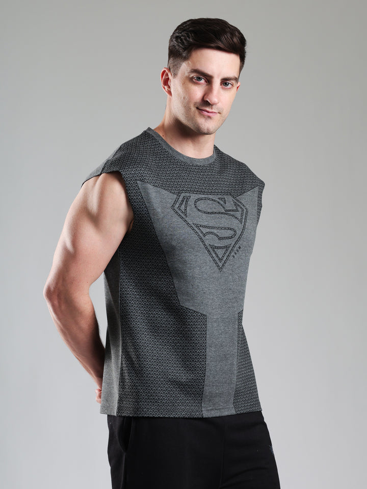 Superman Capsleeves Tee Dark Grey