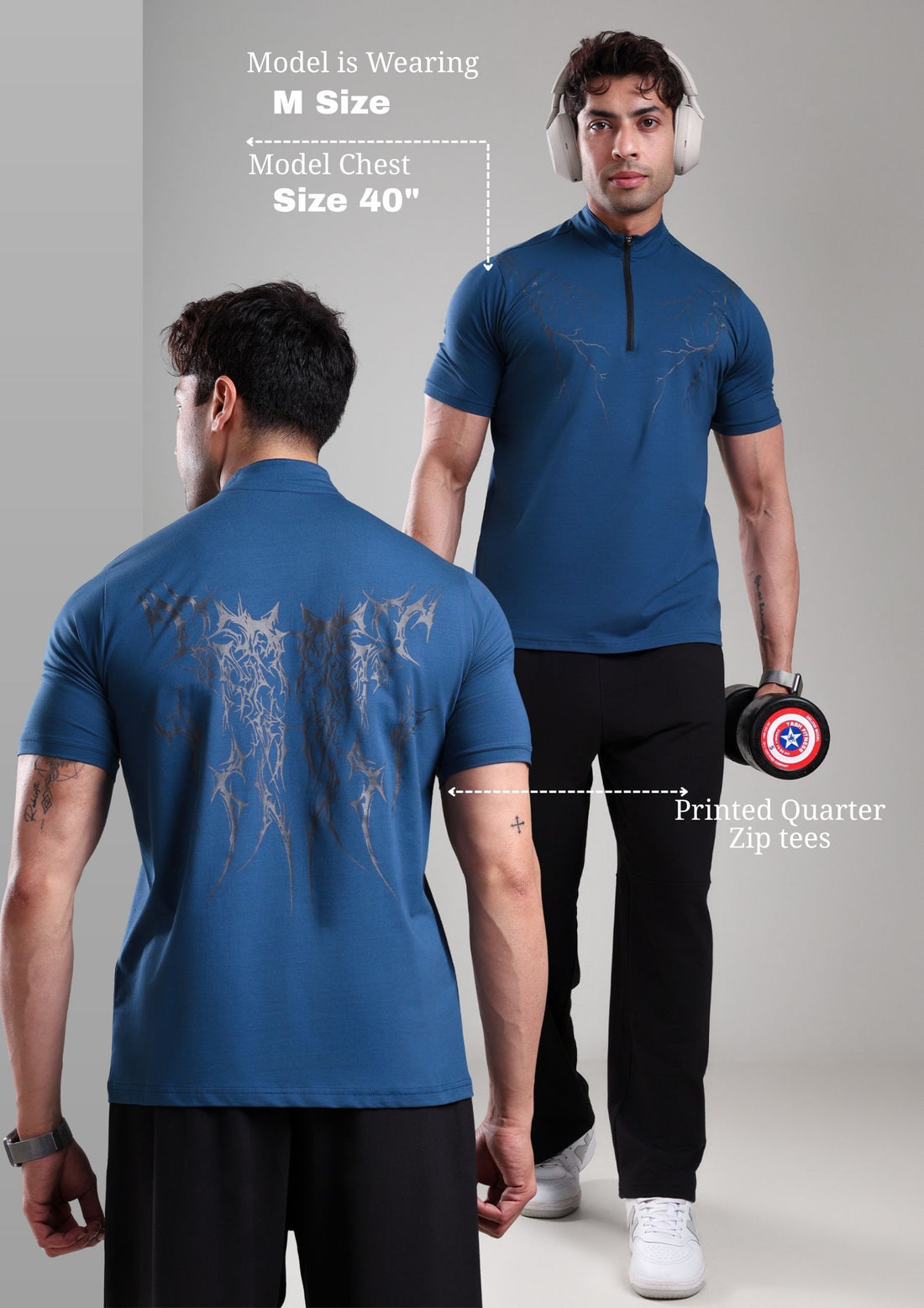GROW AlphaFlex Quarter Zip Tshirt Airforce