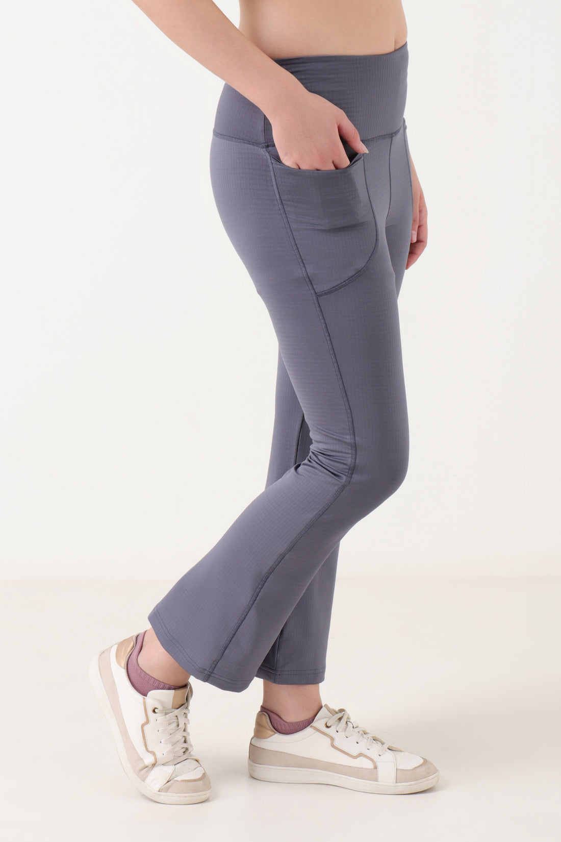 Jacquard Flare Leggings Light Grey