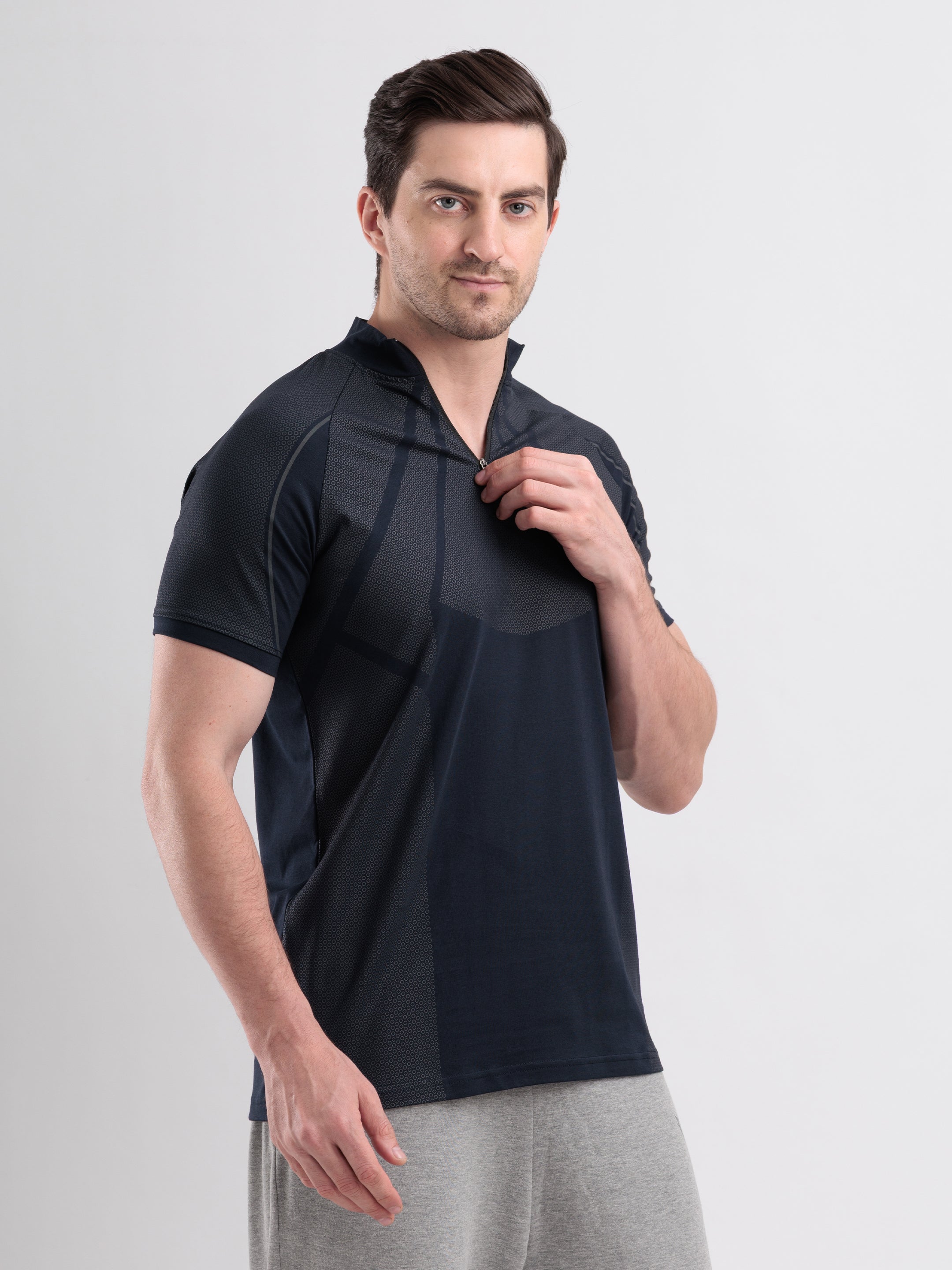 GROW Elevate Quarter Zip Tee Navy