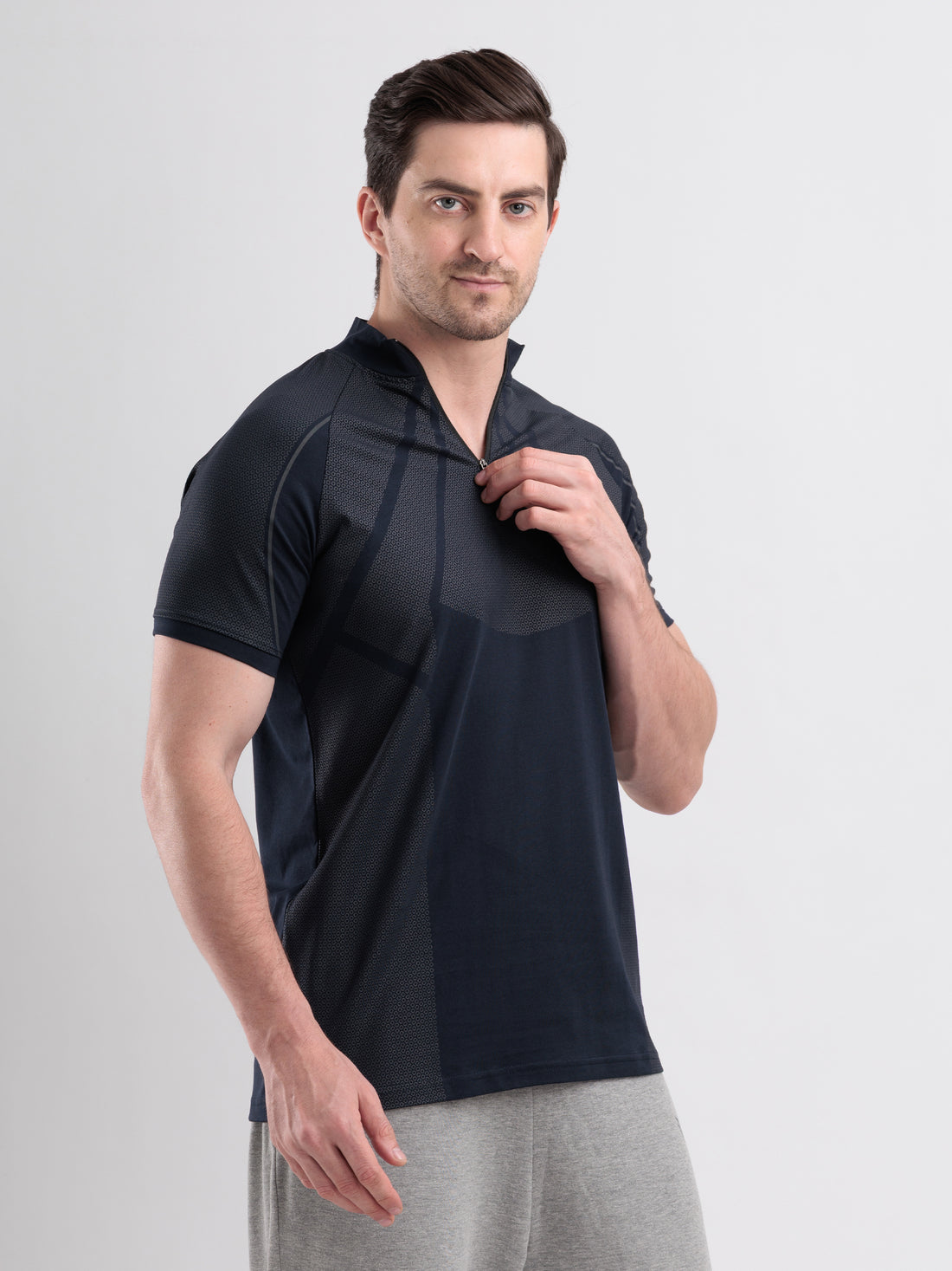 GROW Elevate Quarter Zip Tee Navy