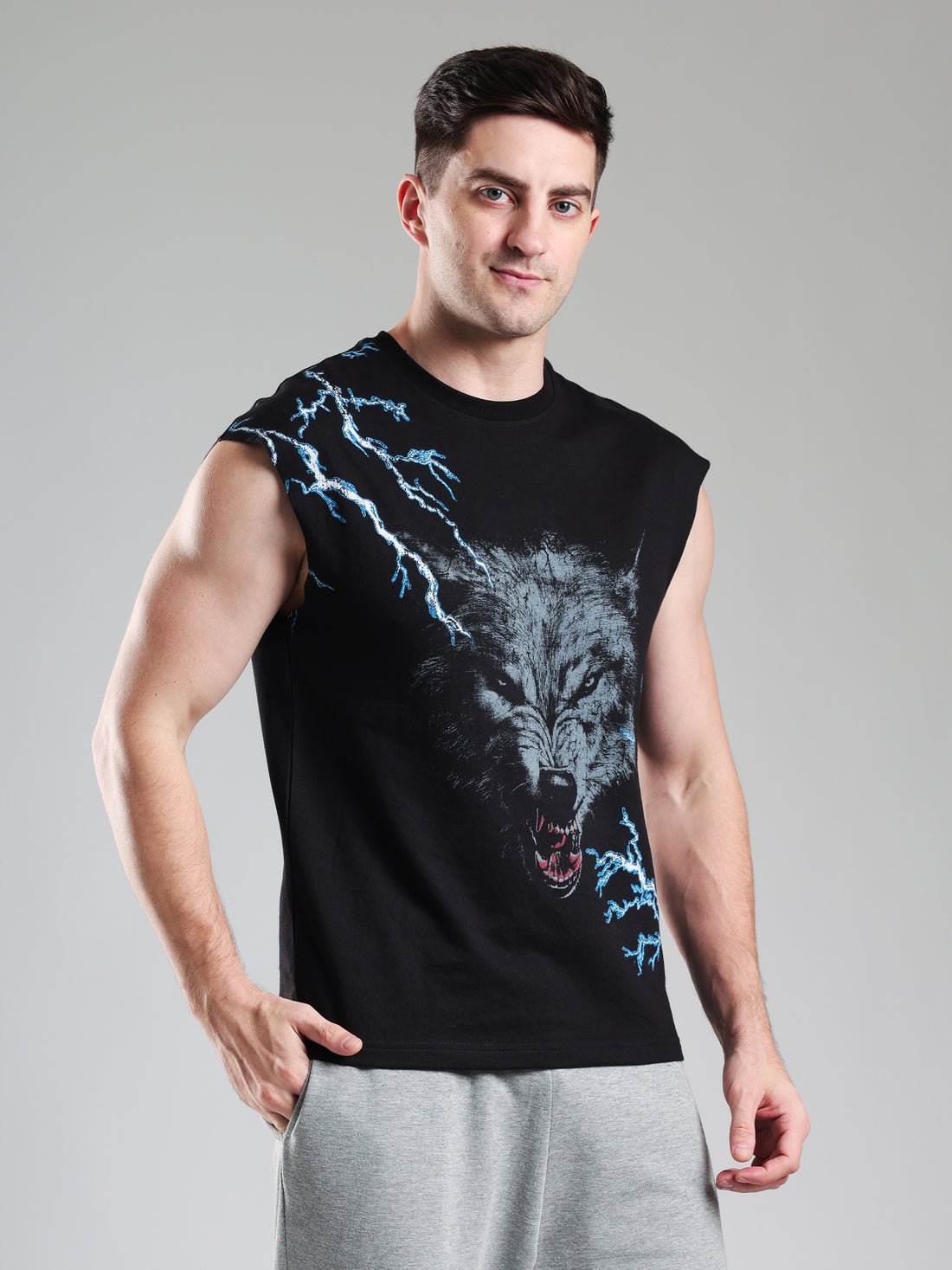 Grow ThunderWolf Capsleeves Tee Black