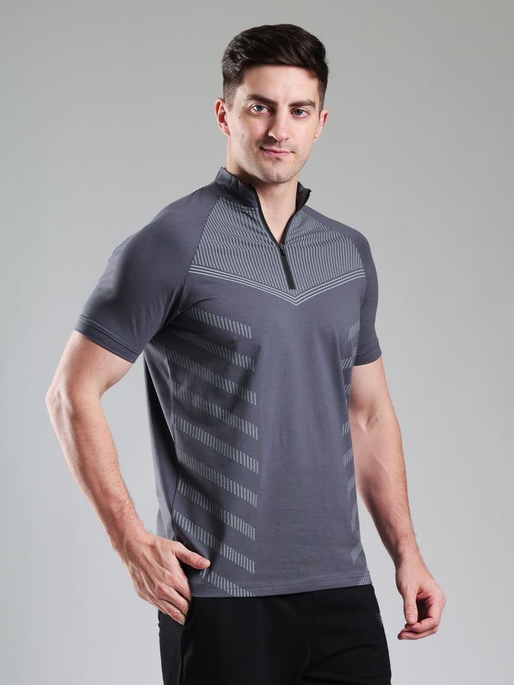 Grow AeroFlex Quarter Zip T-Shirt Dark Grey