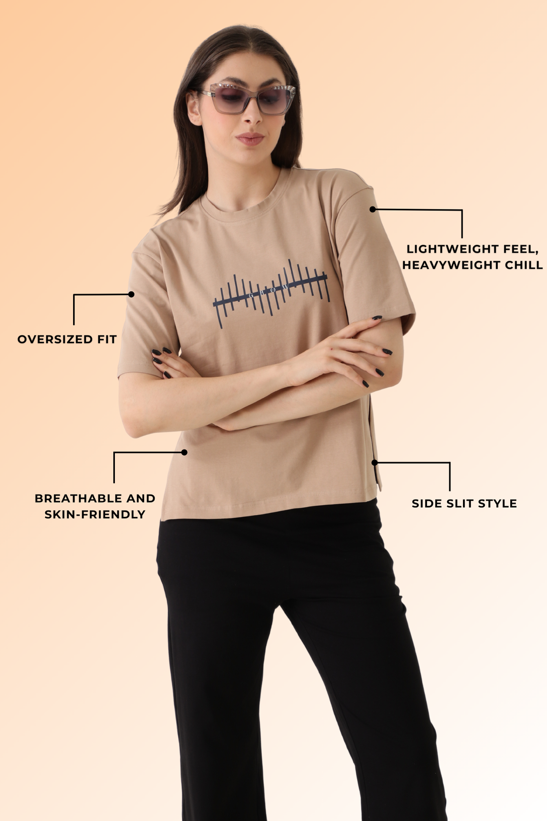 Slit & Chill Tee Barely Beige