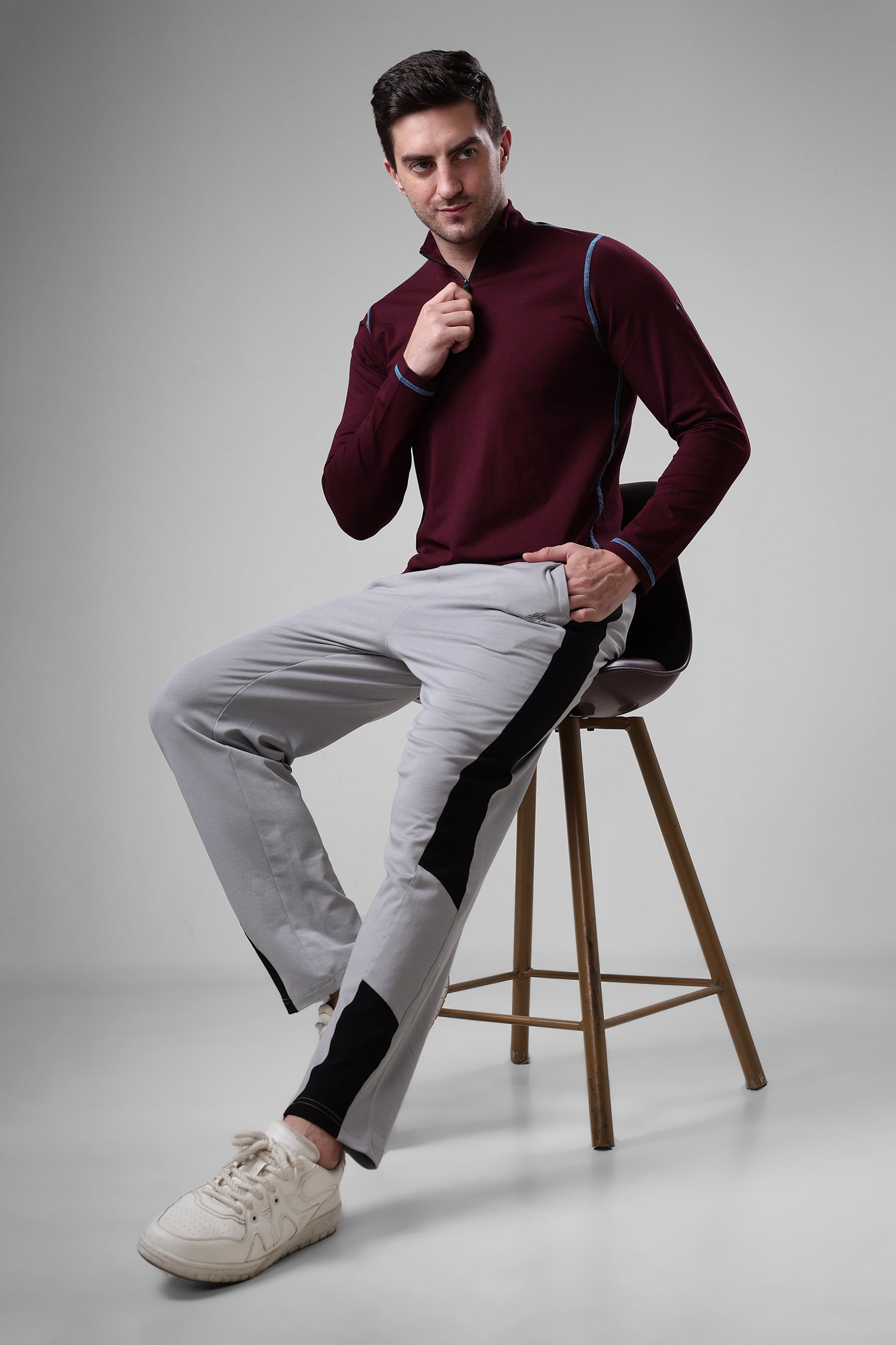 Grow 5T Quarter Zip T-shirt Wine