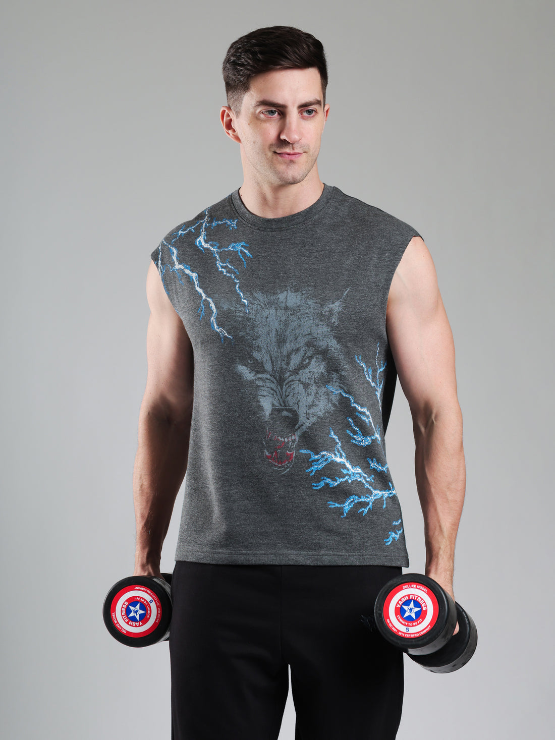 Grow ThunderWolf Capsleeves Tee Dark Grey