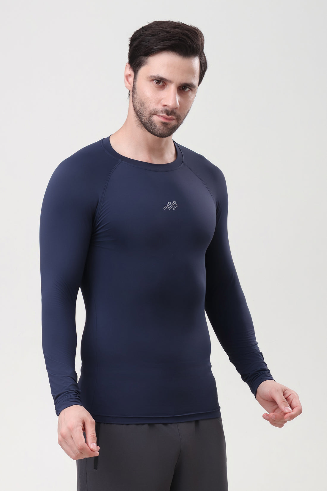Nylon Compression Fullsleeves T-shirt Navy Blue