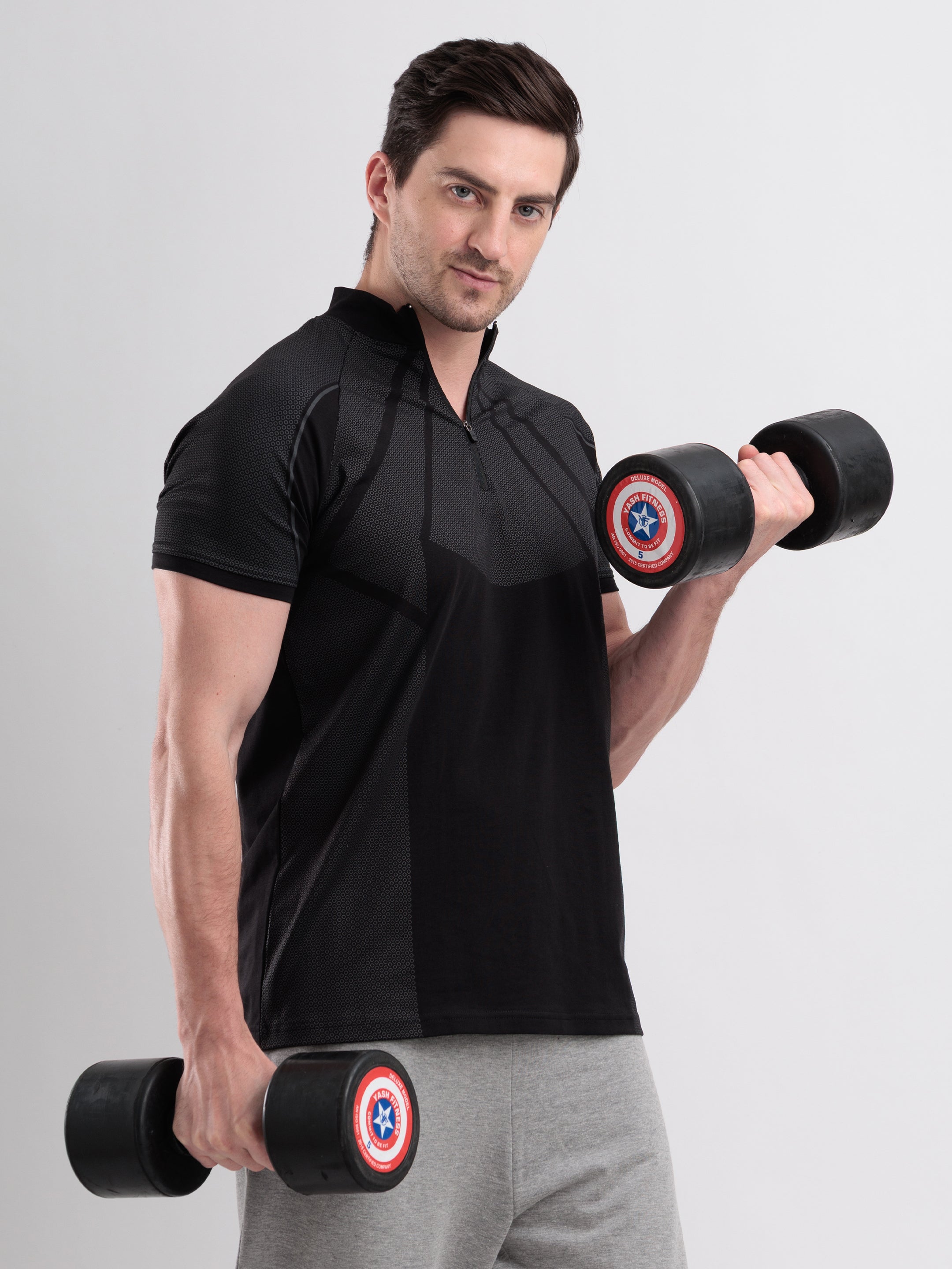 GROW Elevate Quarter Zip Tee Black