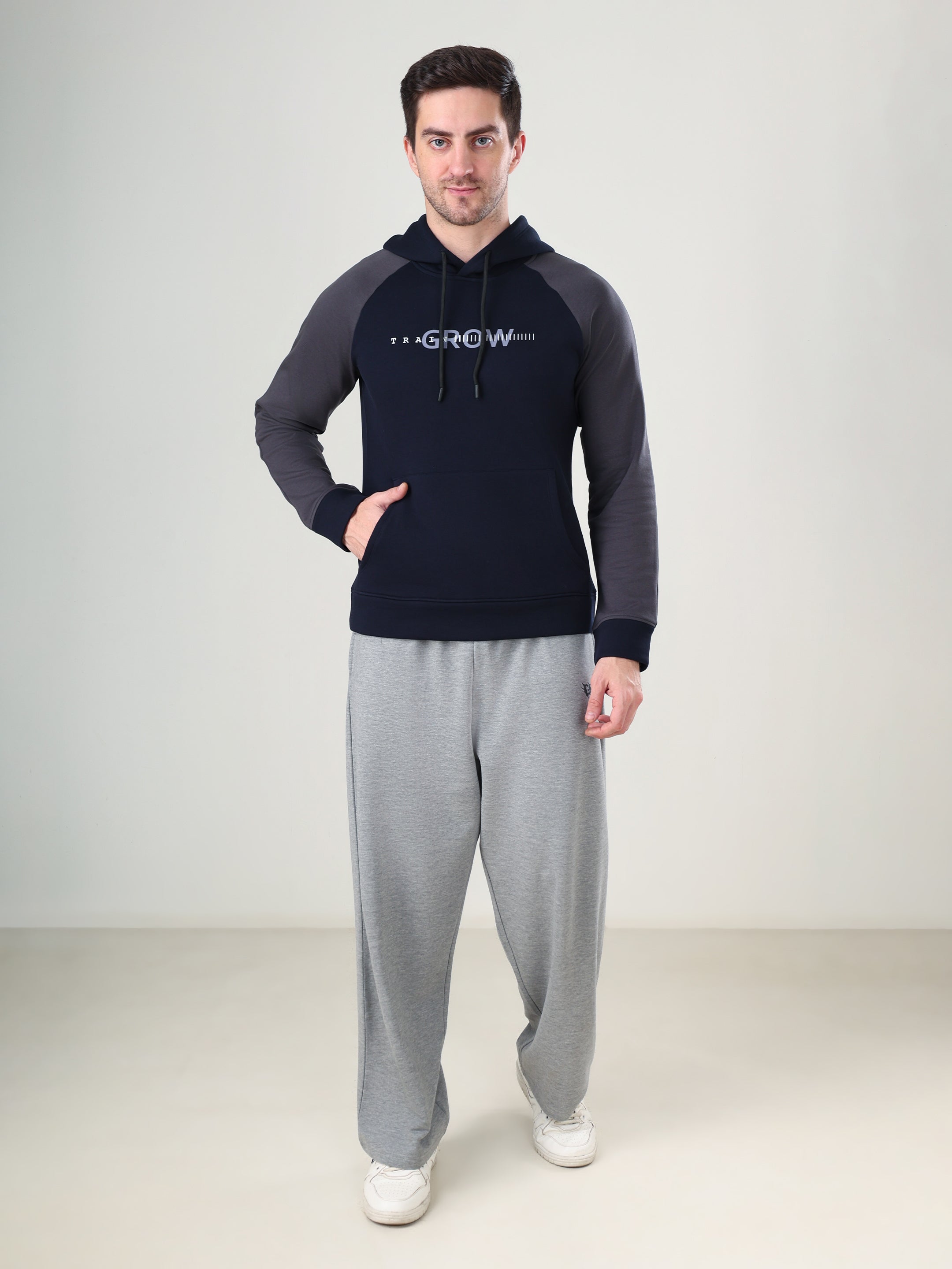 Grow Raglan Comfy Hoodie Navy