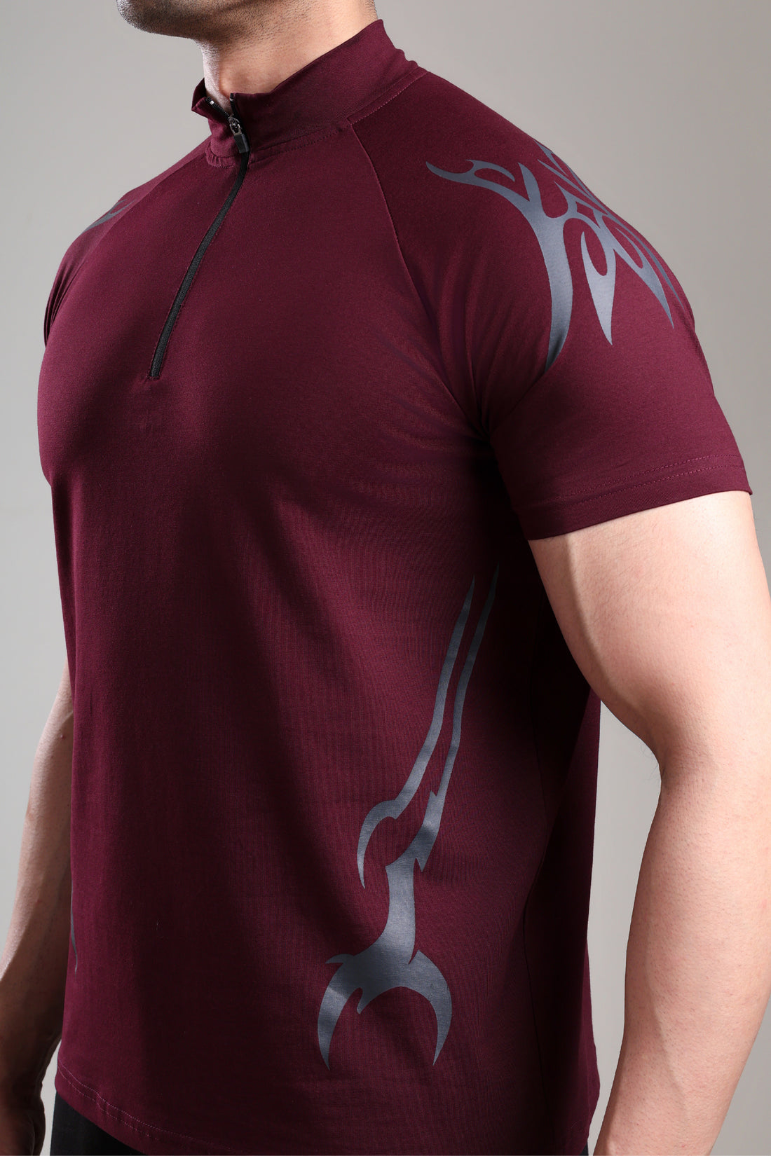 GROW ShadowTribe Zip Tshirt Wine