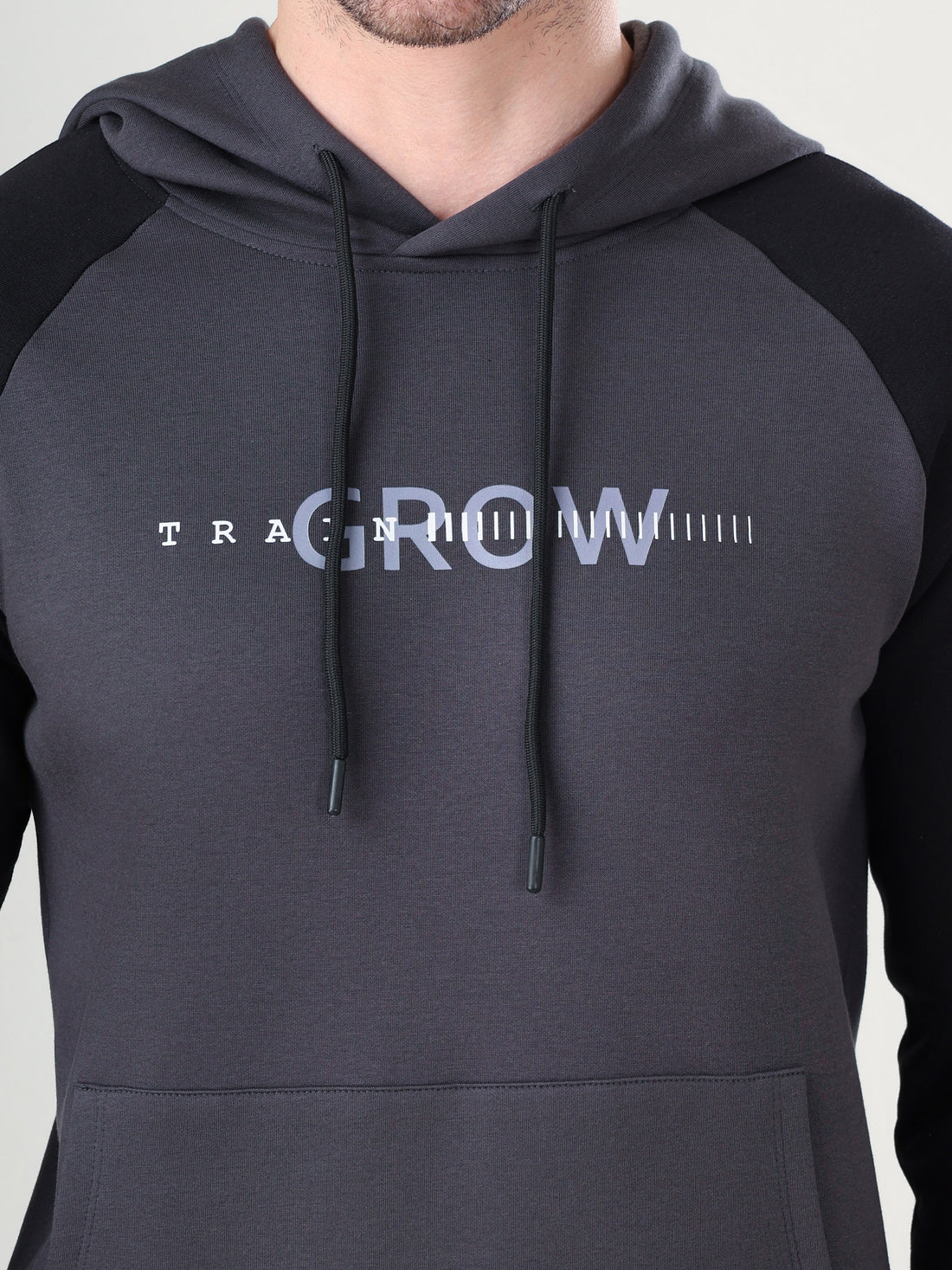 Grow Raglan Comfy Hoodie Dark Grey