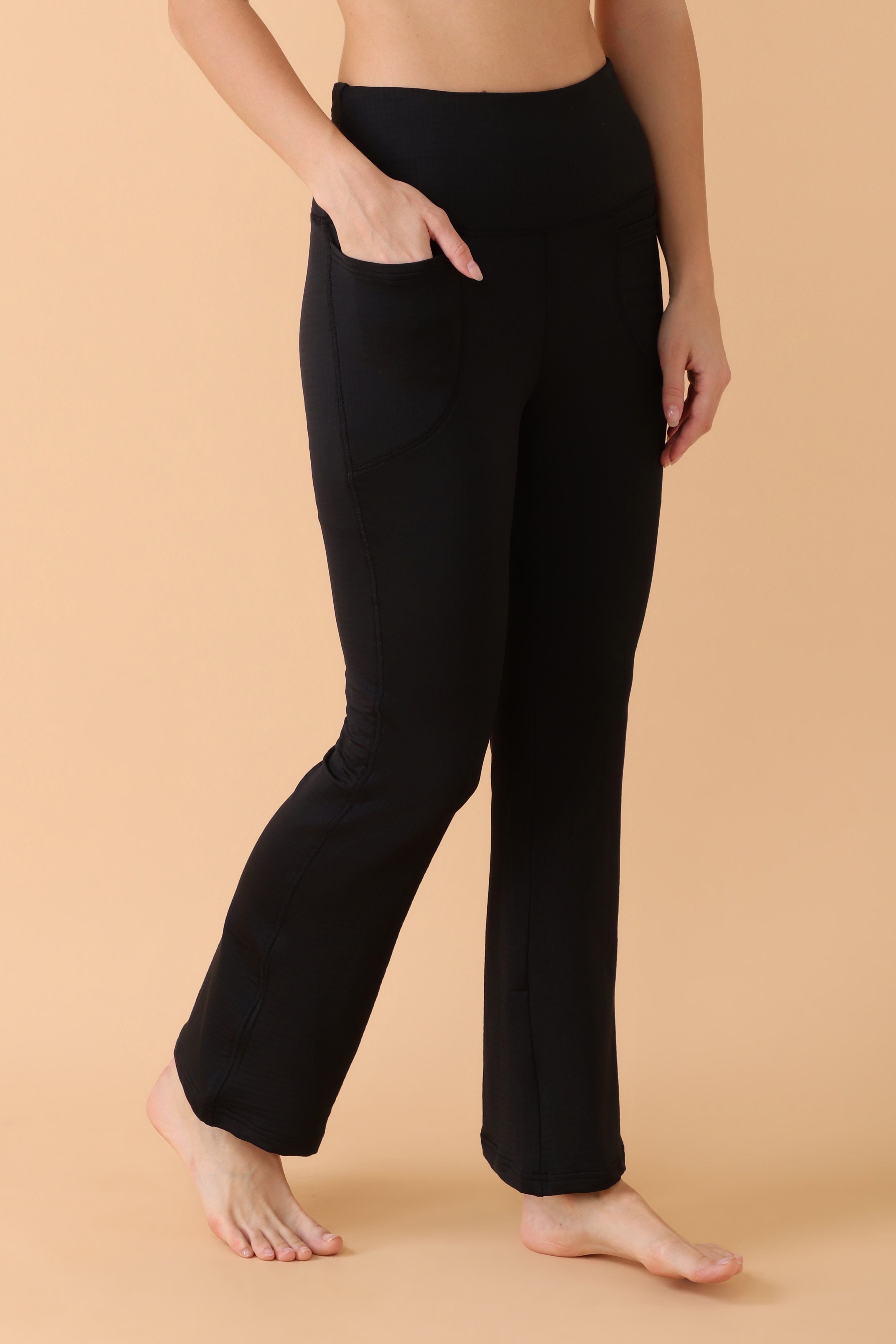 Jacquard Flare Leggings Black