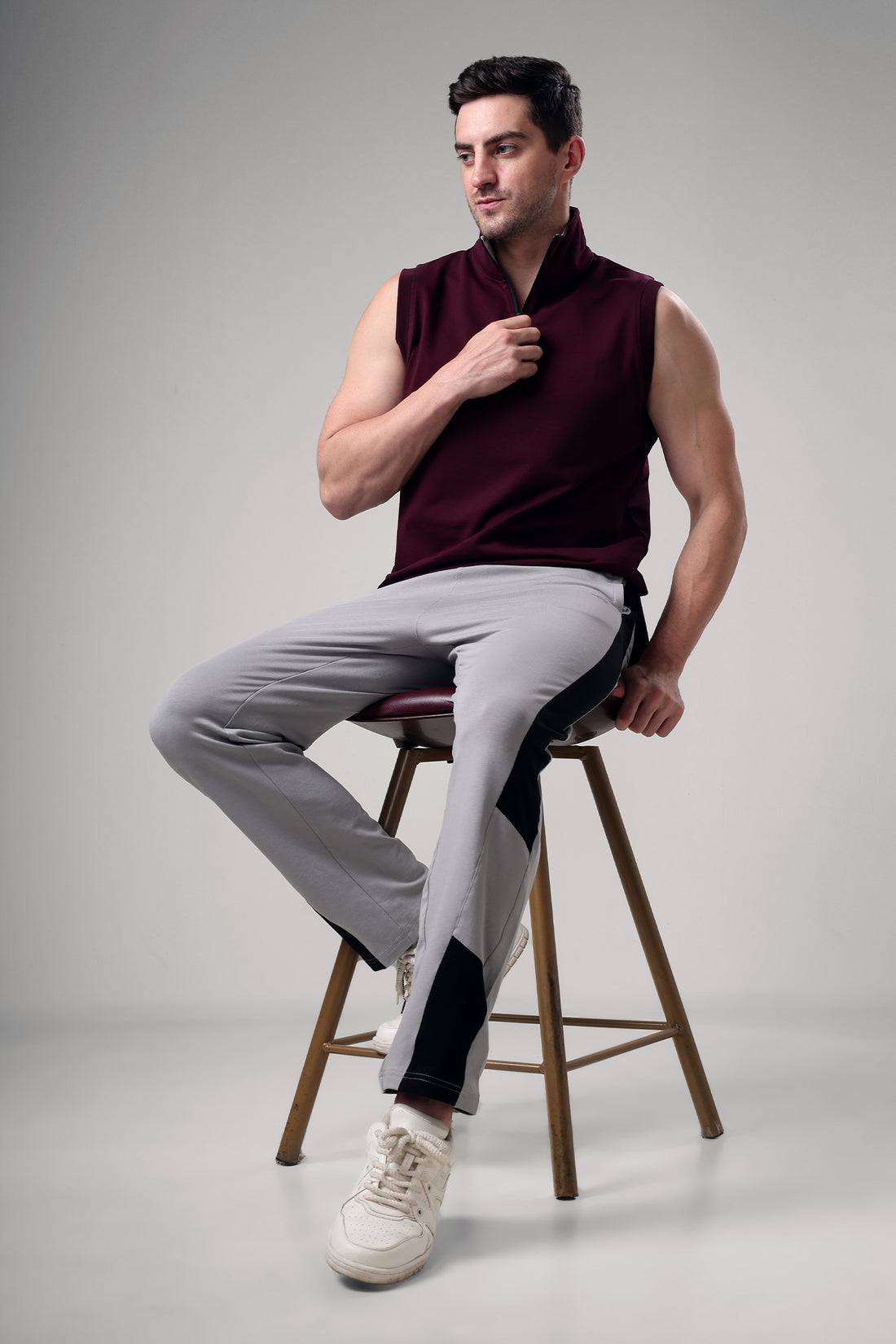 Grow 1/4 Zip Sleeveless Sweater Vest Wine