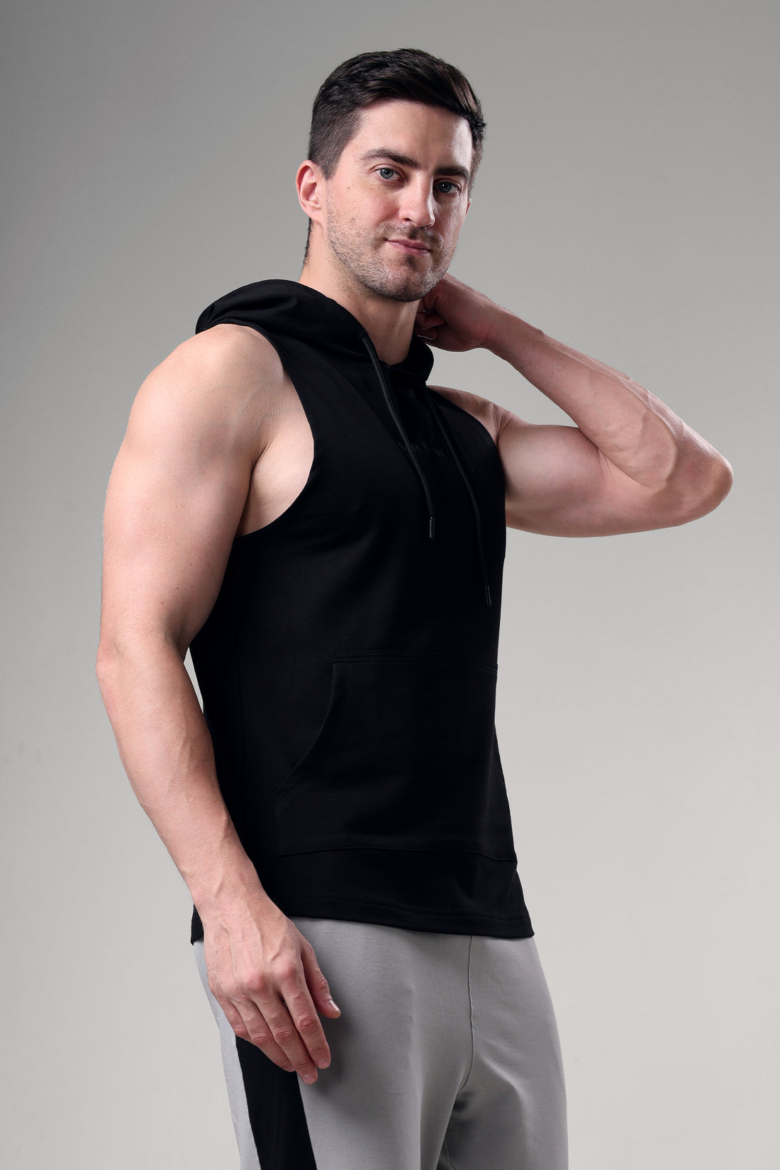 Grow Sleeveless Hoodie Black