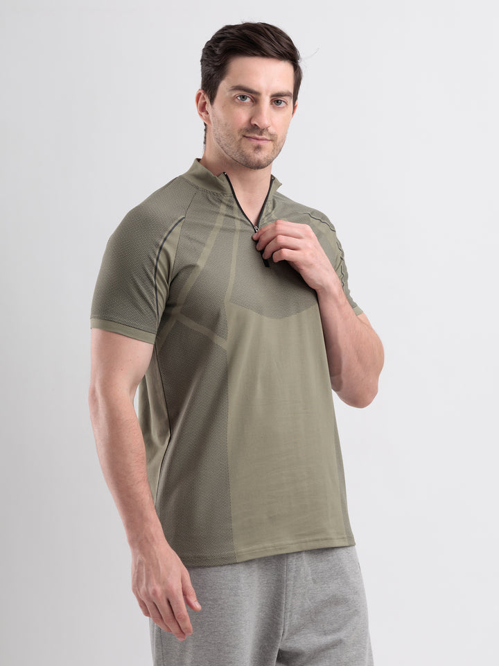GROW Elevate Quarter Zip Tee Mid Grey