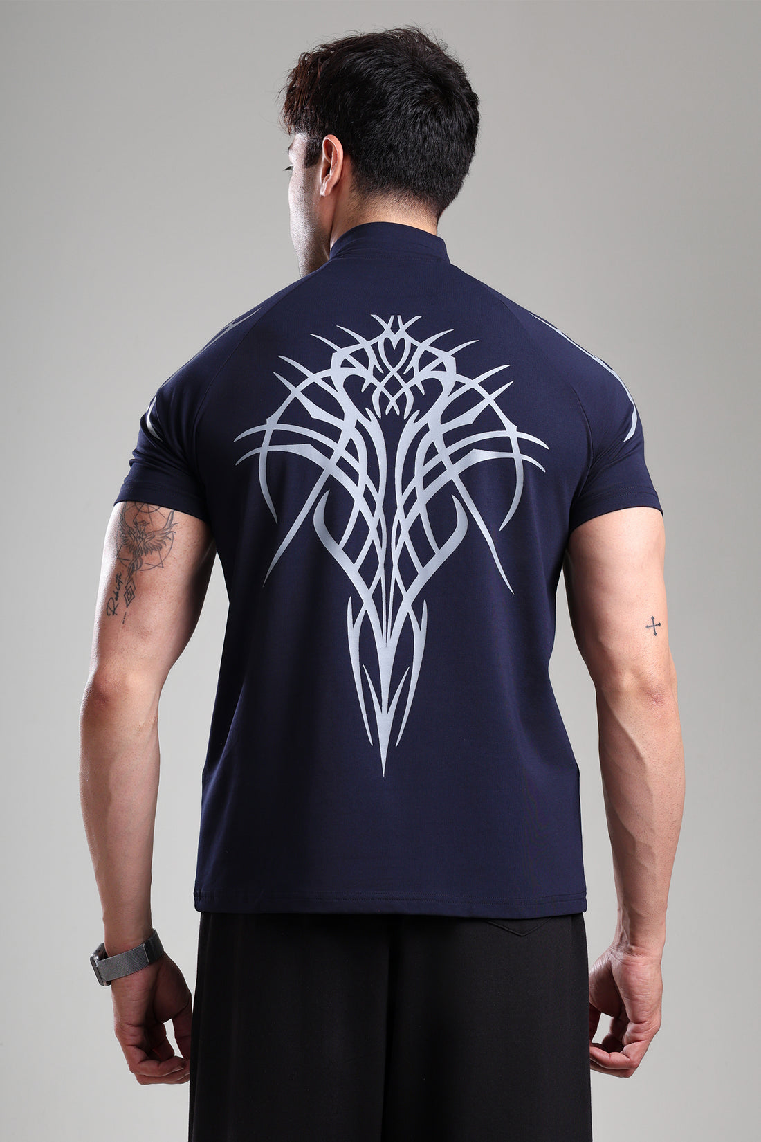 GROW ShadowTribe Zip Tshirt Navy