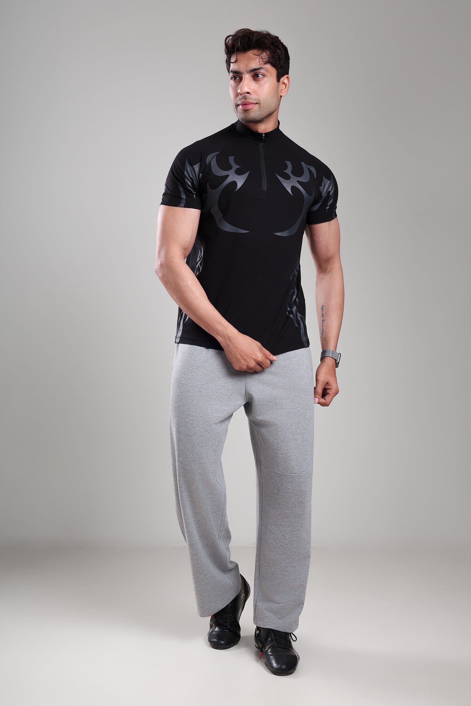 Quarter zip aero Tshirt Black