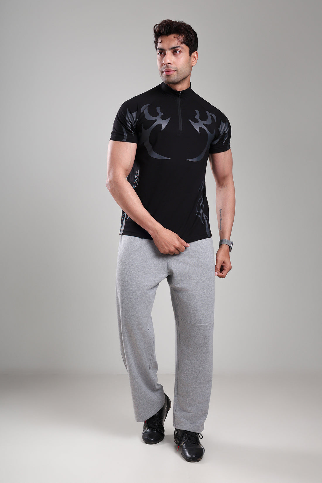 Quarter zip aero Tshirt Black