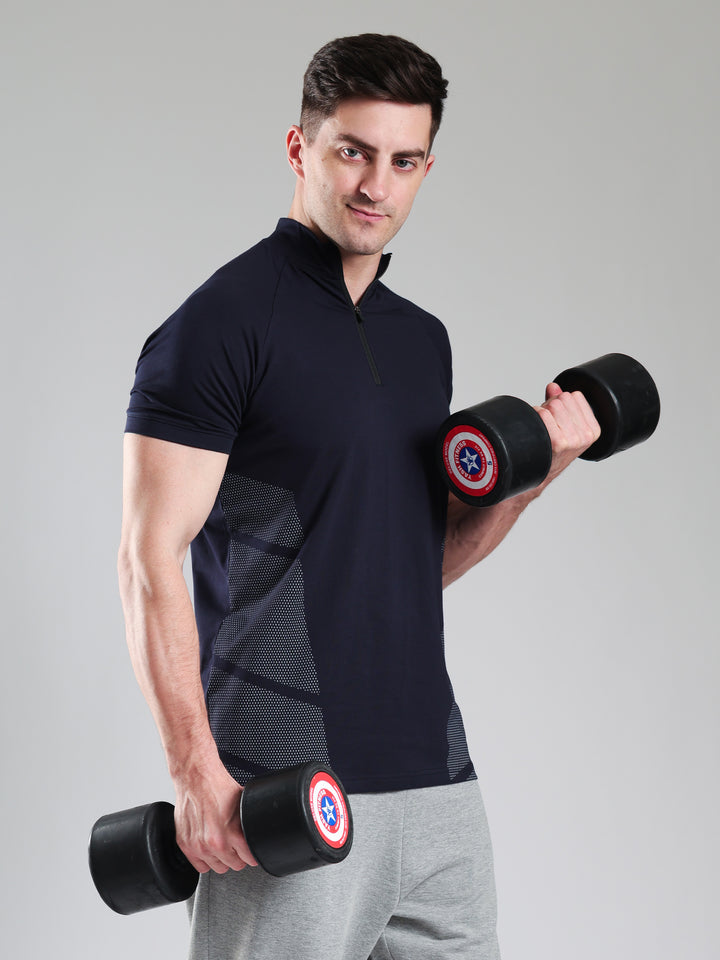 Half Quarter Zip Performance T-Shirt Navy