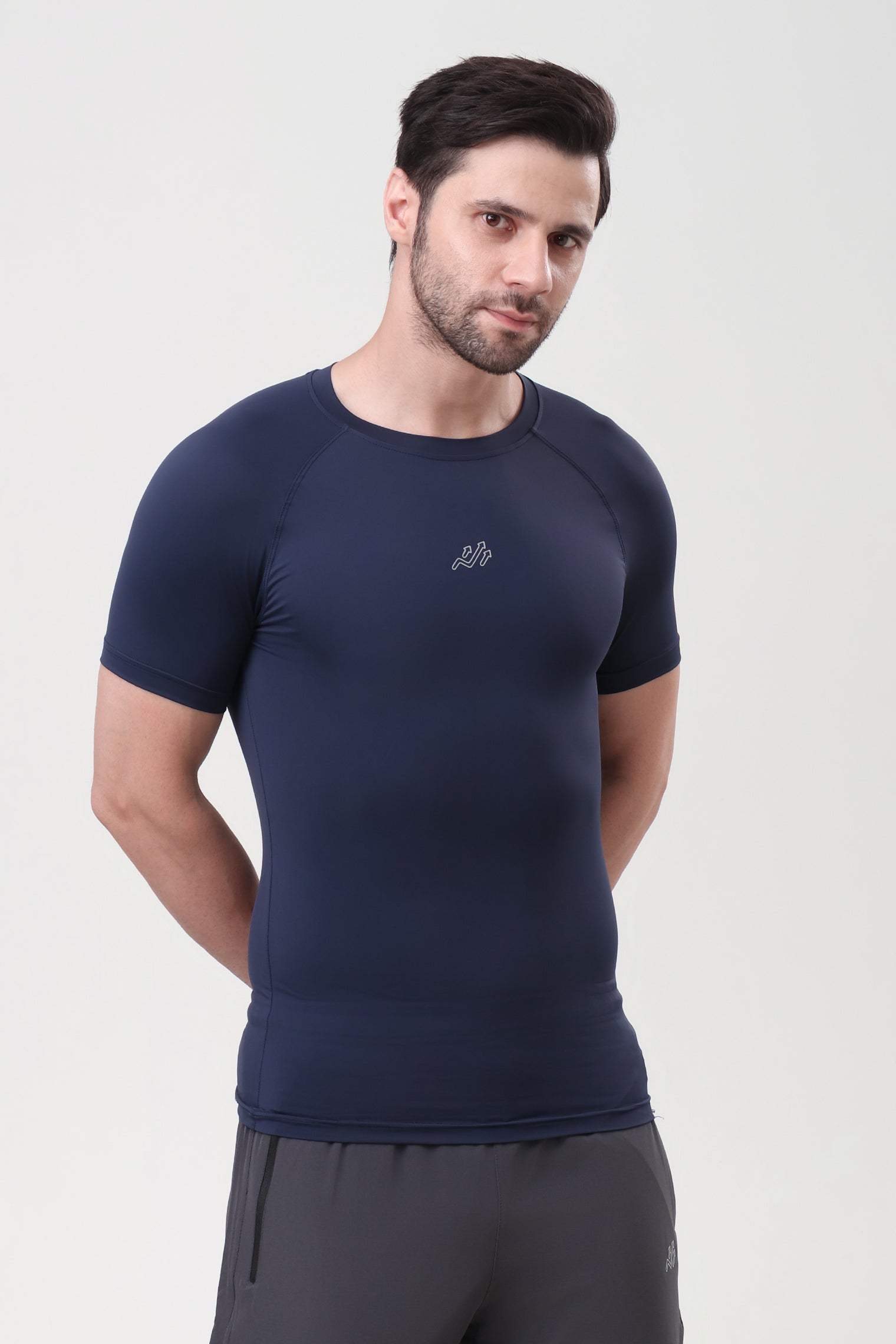 Nylon Compression T-shirt Navy Blue