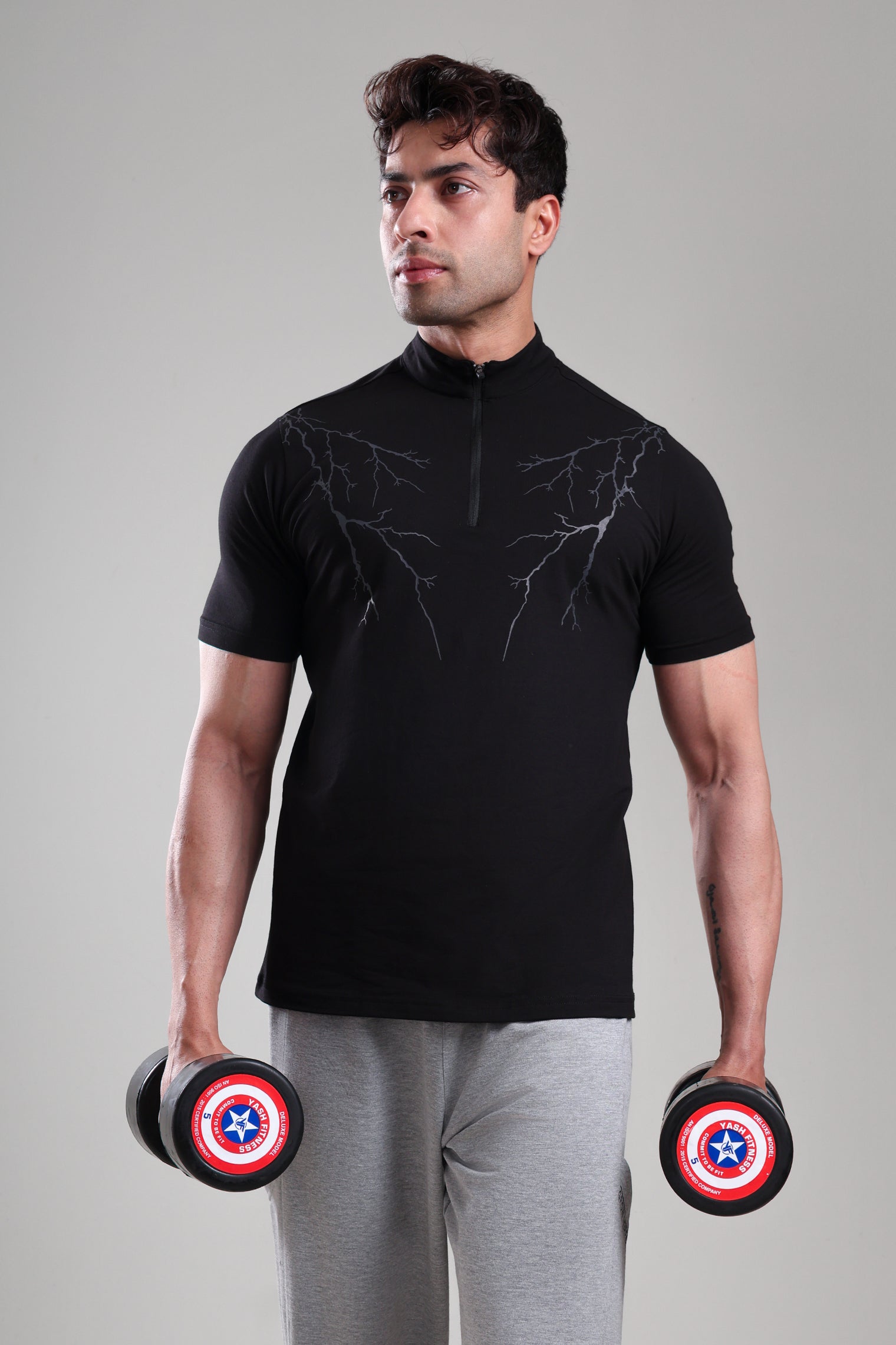 GROW AlphaFlex Quarter Zip Tshirt Black