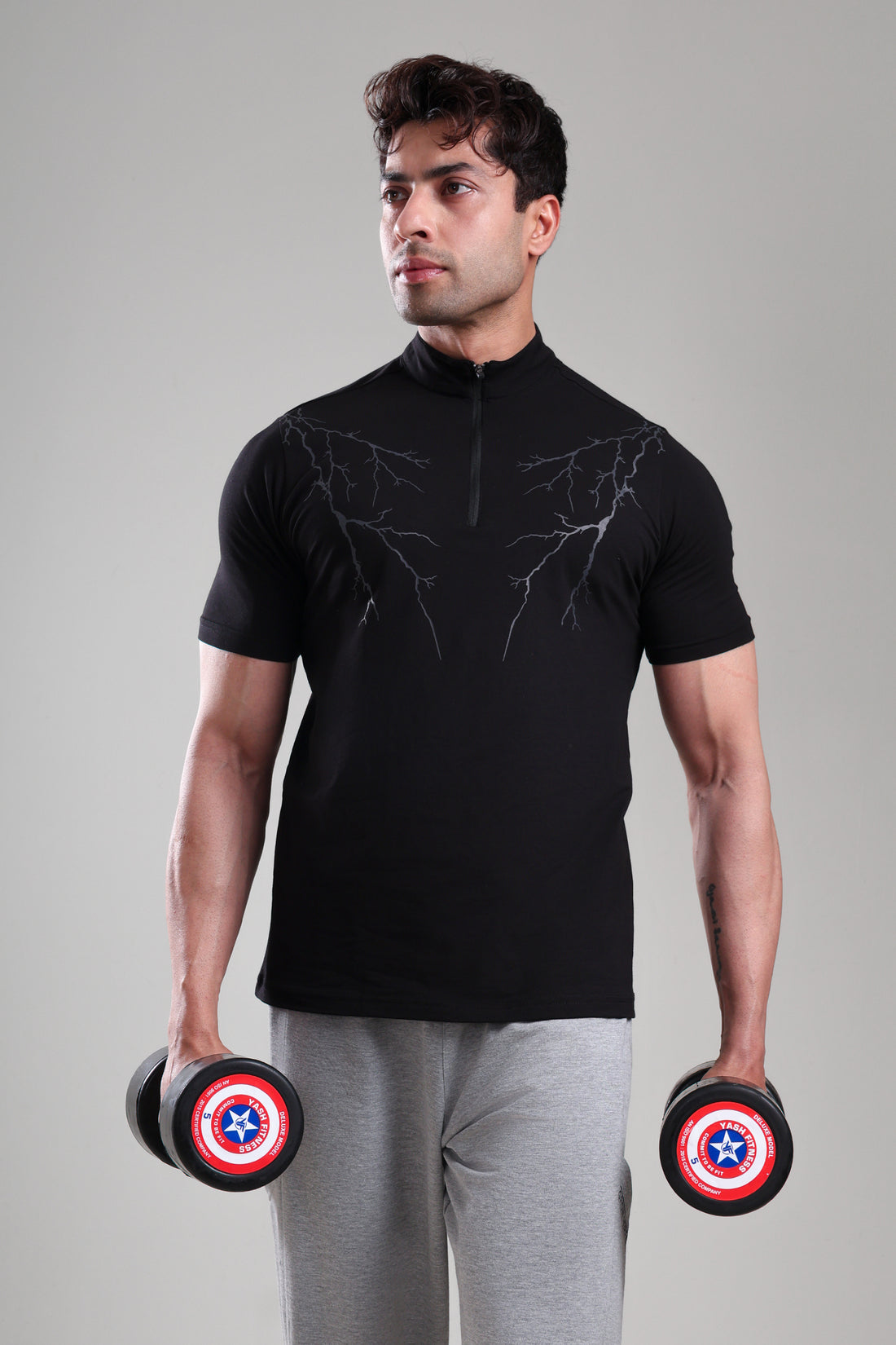 GROW AlphaFlex Quarter Zip Tshirt Black