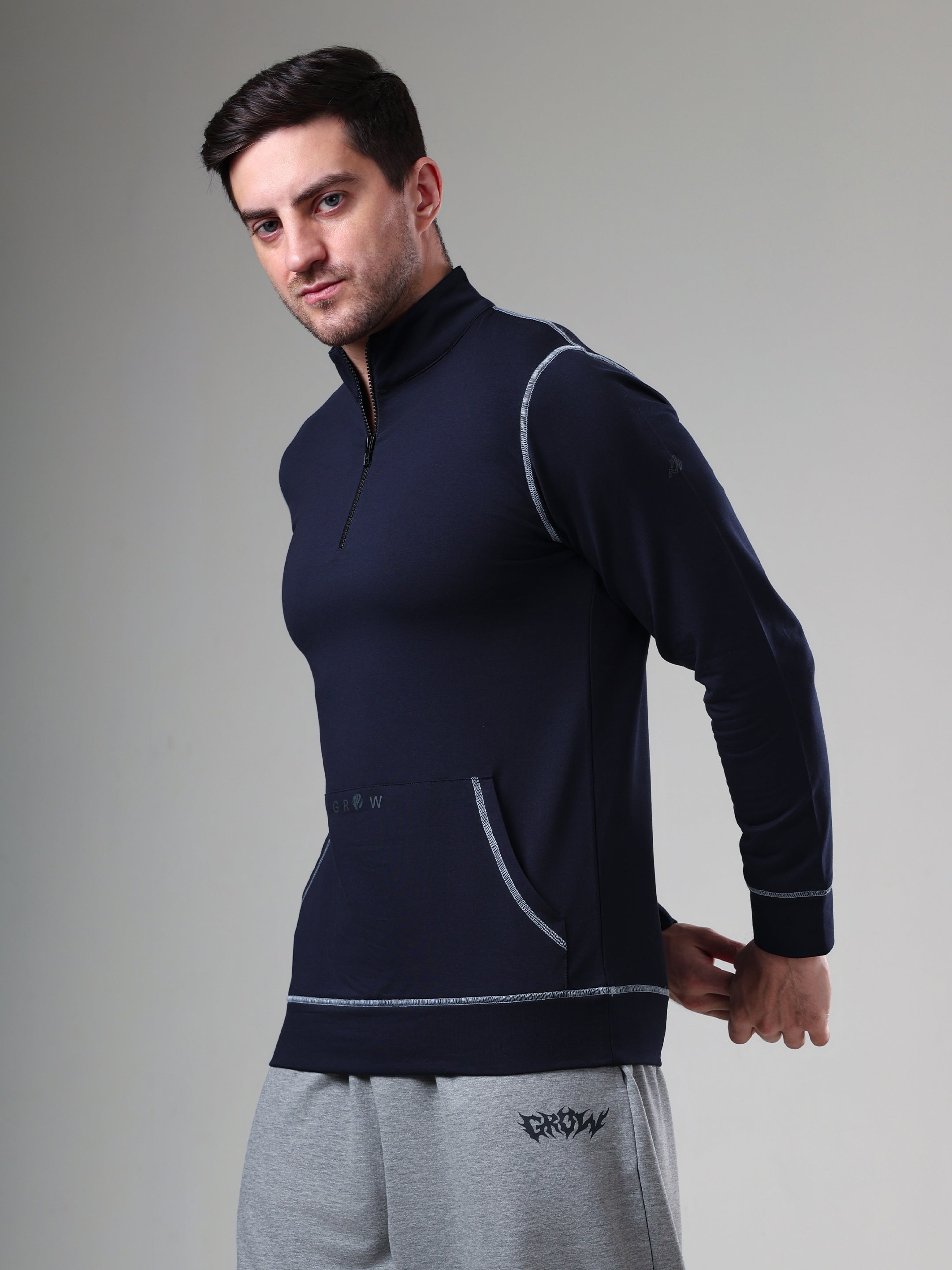 Grow 5T Pullover Navy Grey