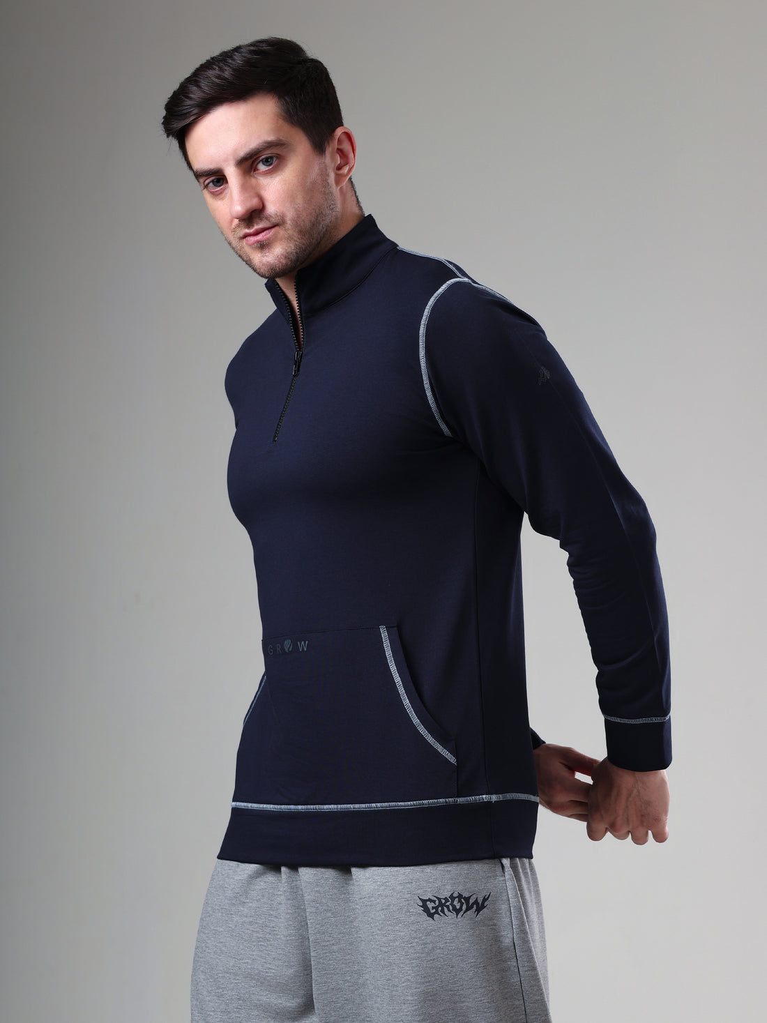 Grow 5T Pullover Navy Grey