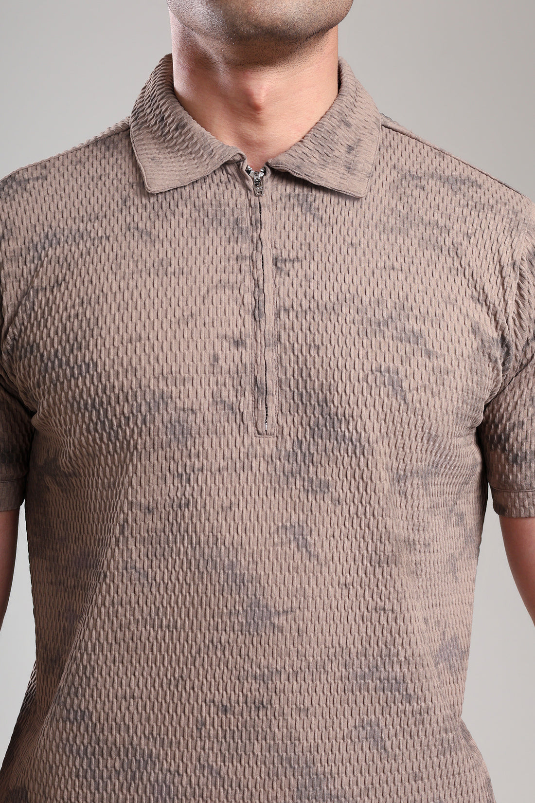 GROW Textured Polo Tee Brown