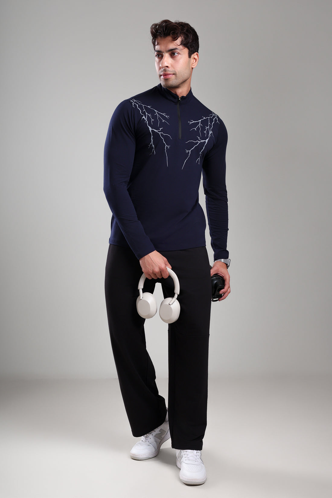 GROW ThunderFlex Zip Tshirt Navy