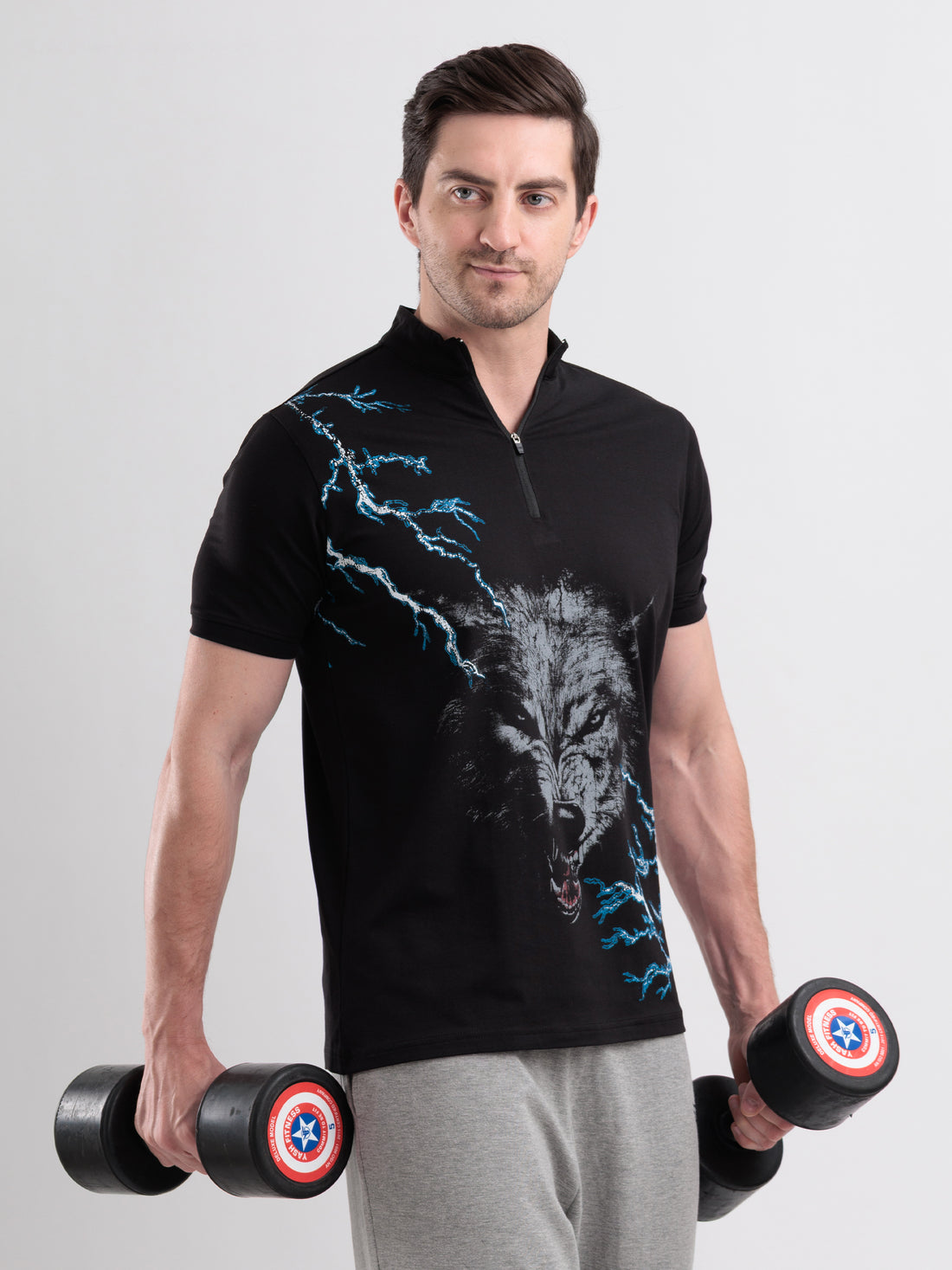 Thunderwolf Quarter Zip Tshirt Black