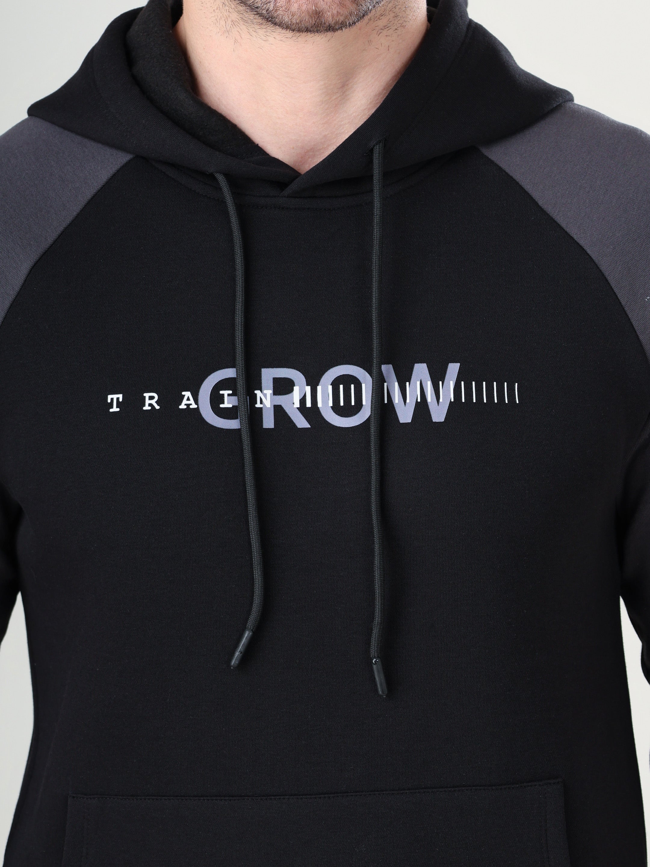 Grow Raglan Comfy Hoodie Black
