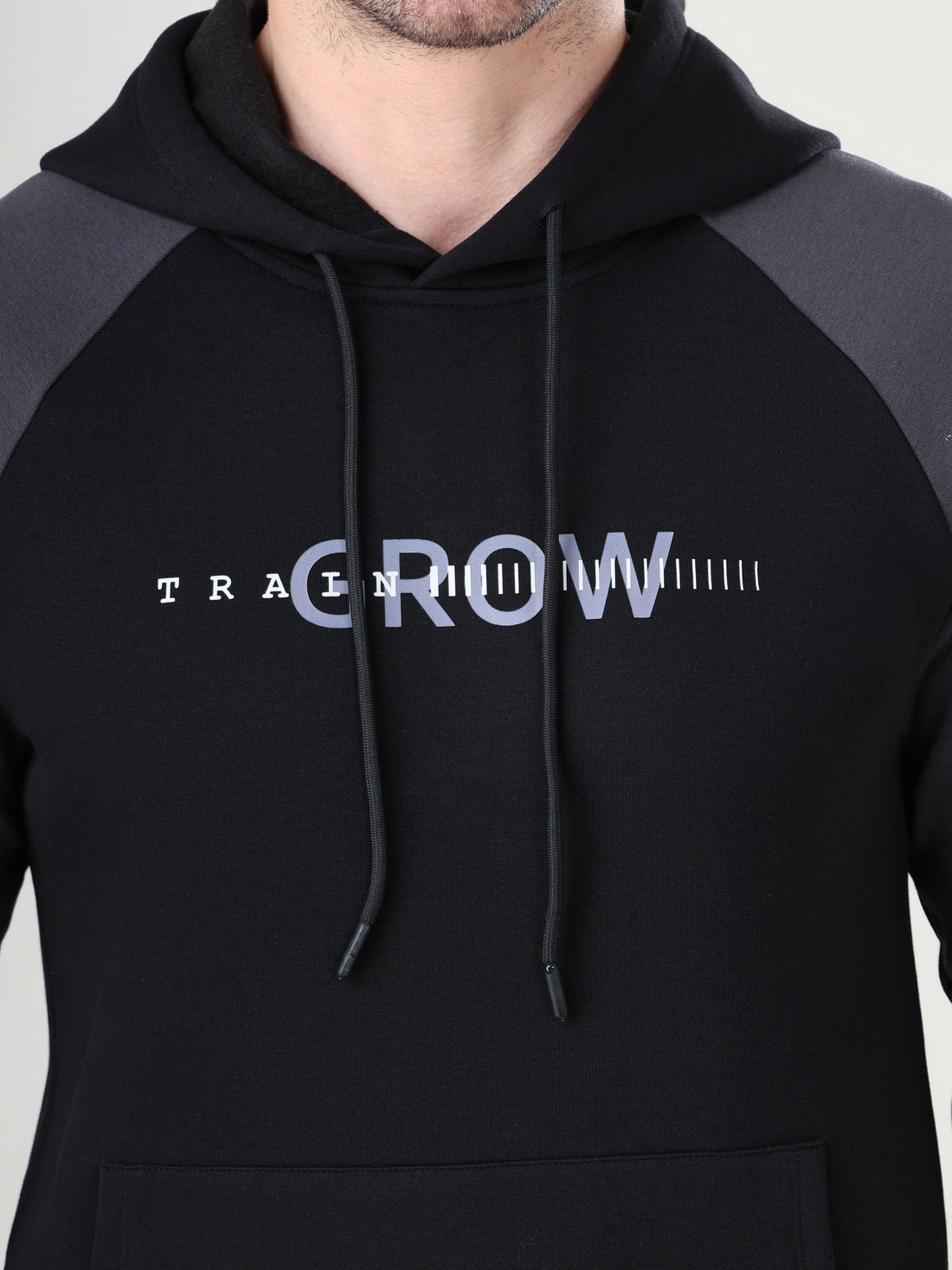 Grow Raglan Comfy Hoodie Black