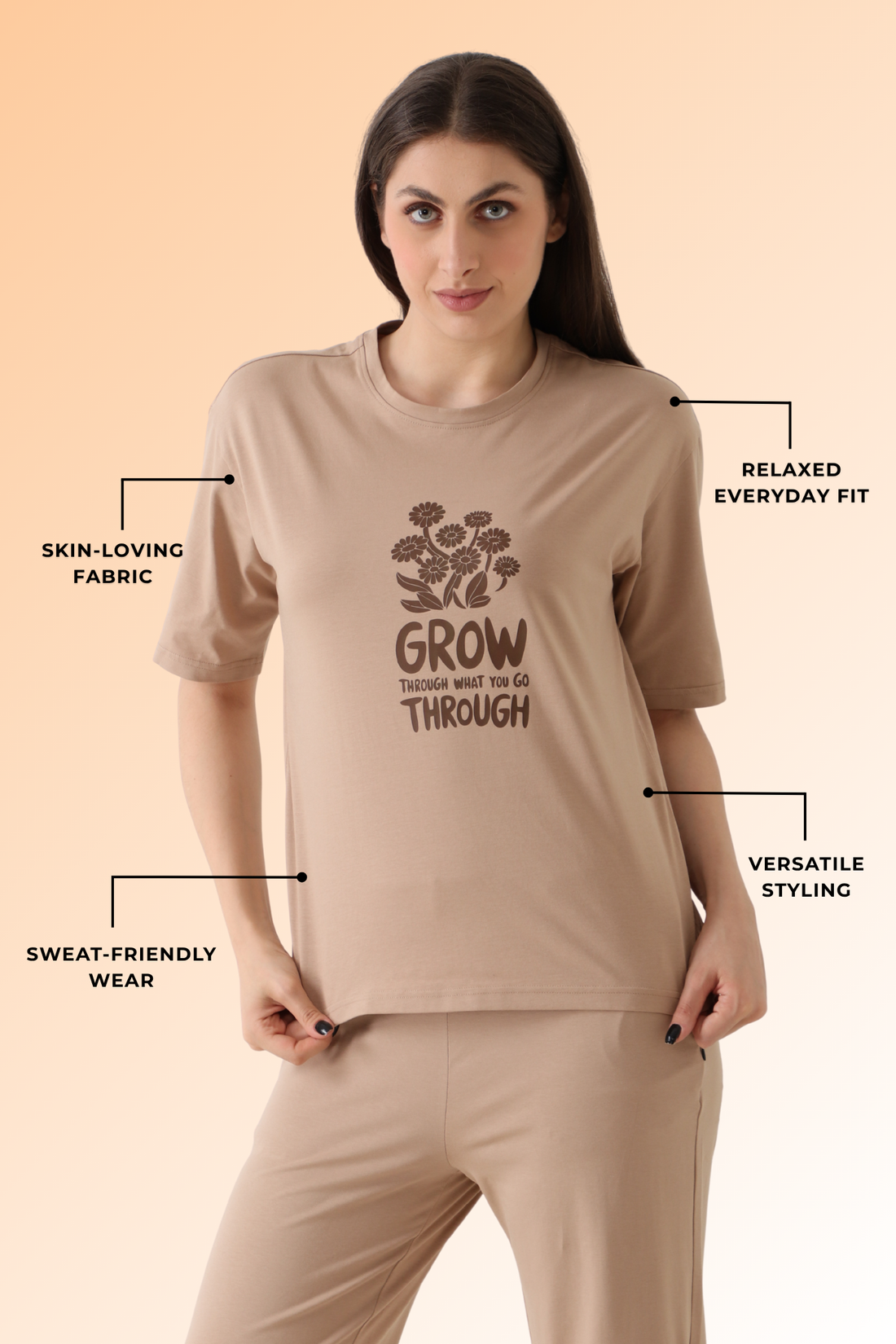 Lazee Luxe Tee Barely Beige