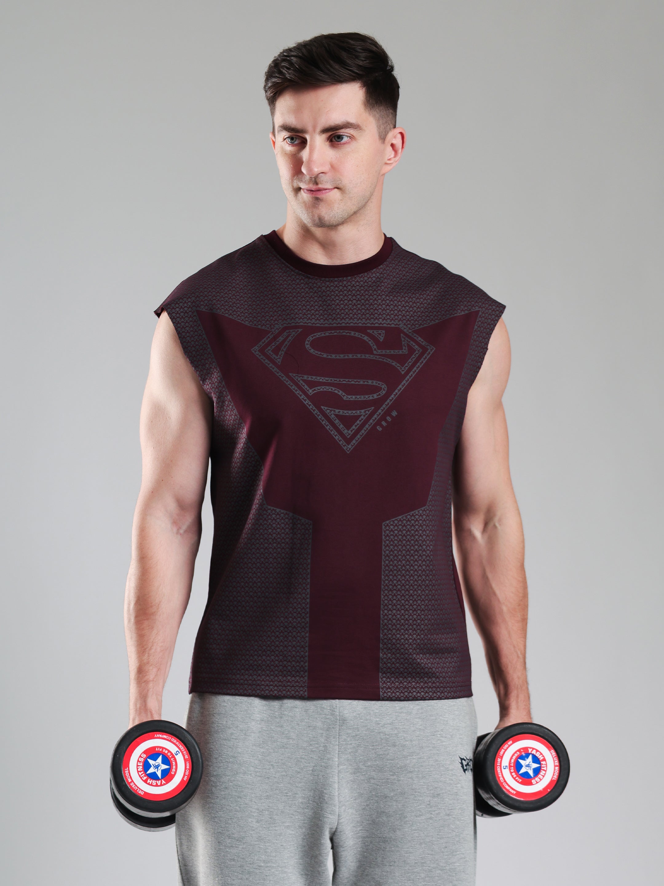 Superman Capsleeves Tee Maroon