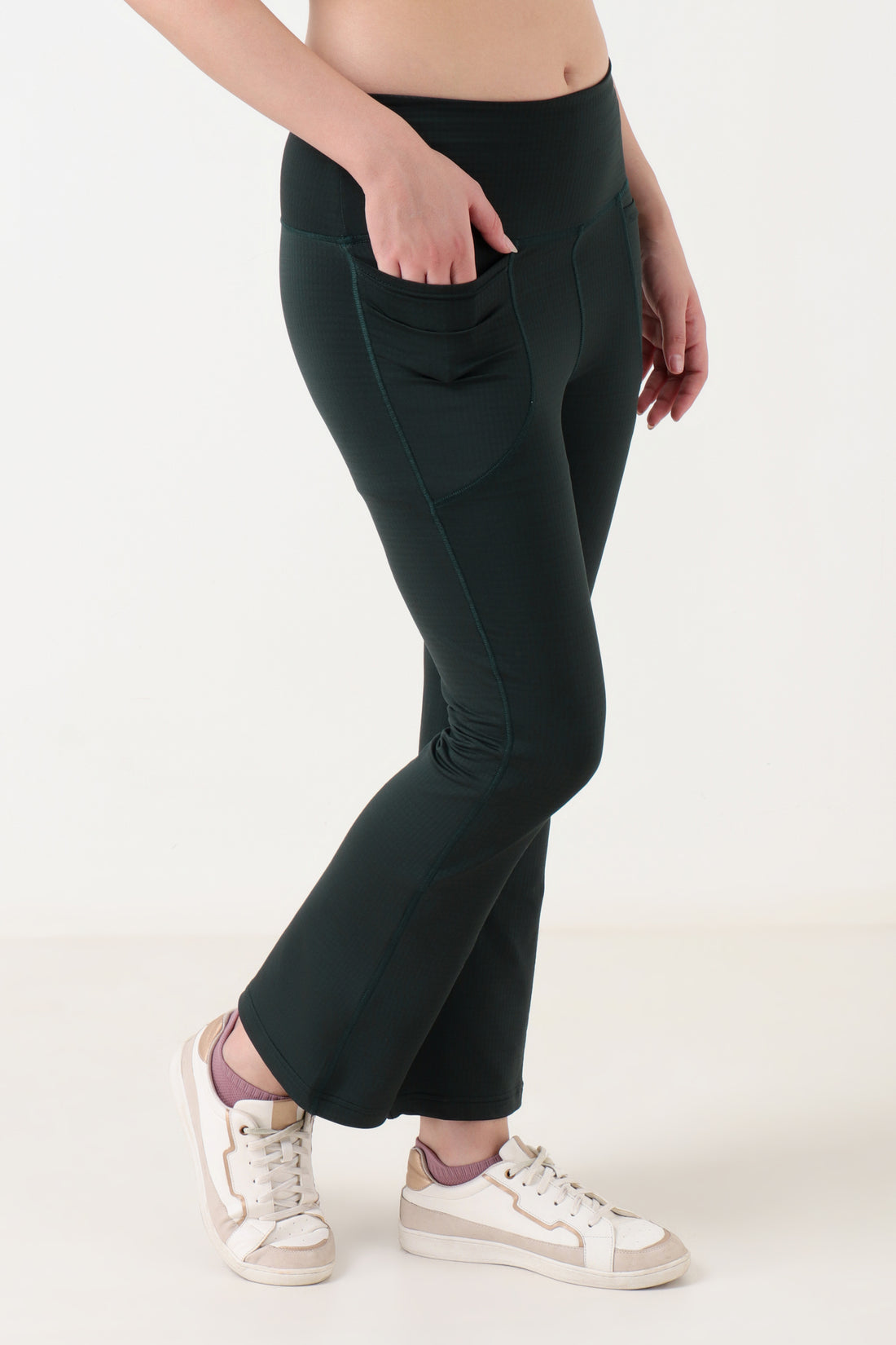 Jacquard Flare Leggings Olive
