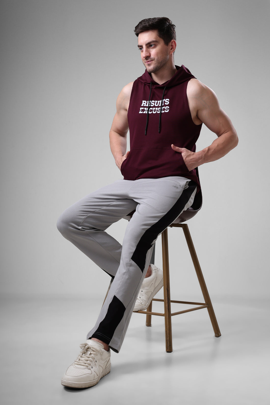 Results Sleeveless Hoodie Wine