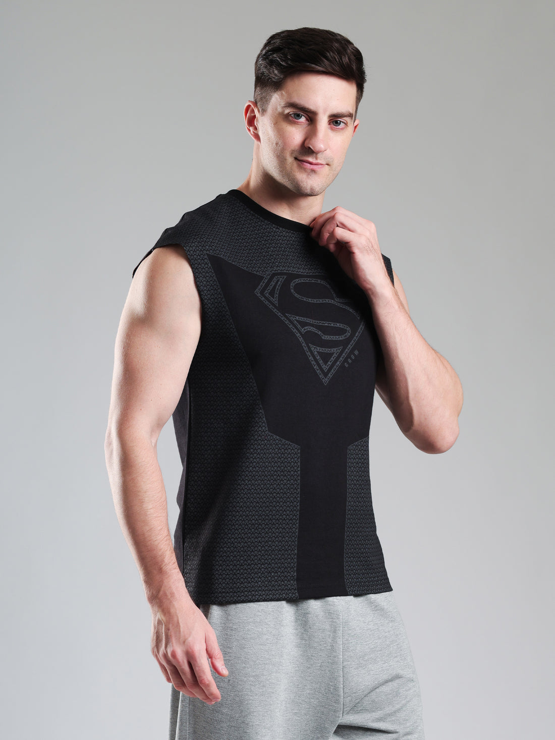 Superman Capsleeves Tee Black