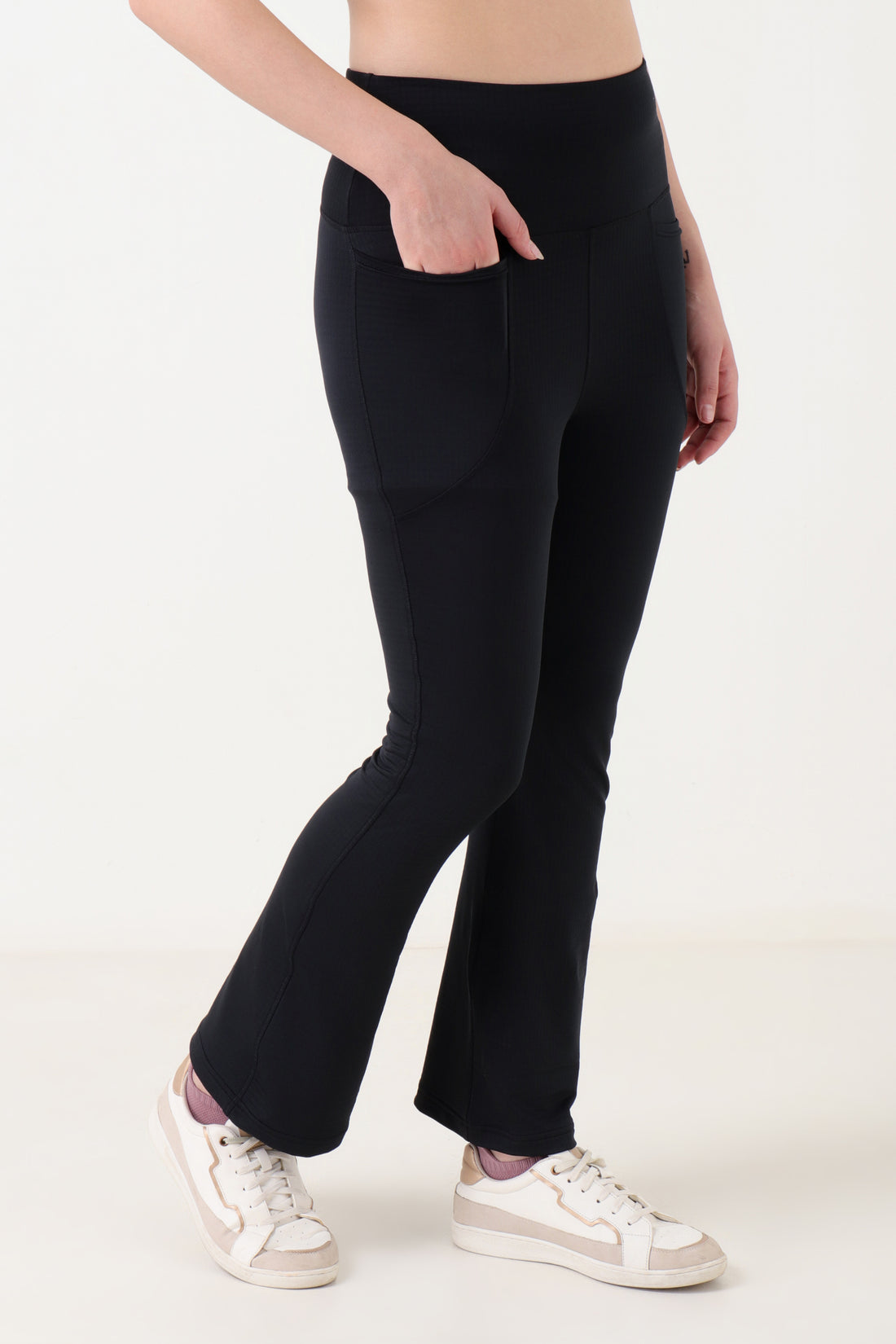 Jacquard Flare Leggings Black