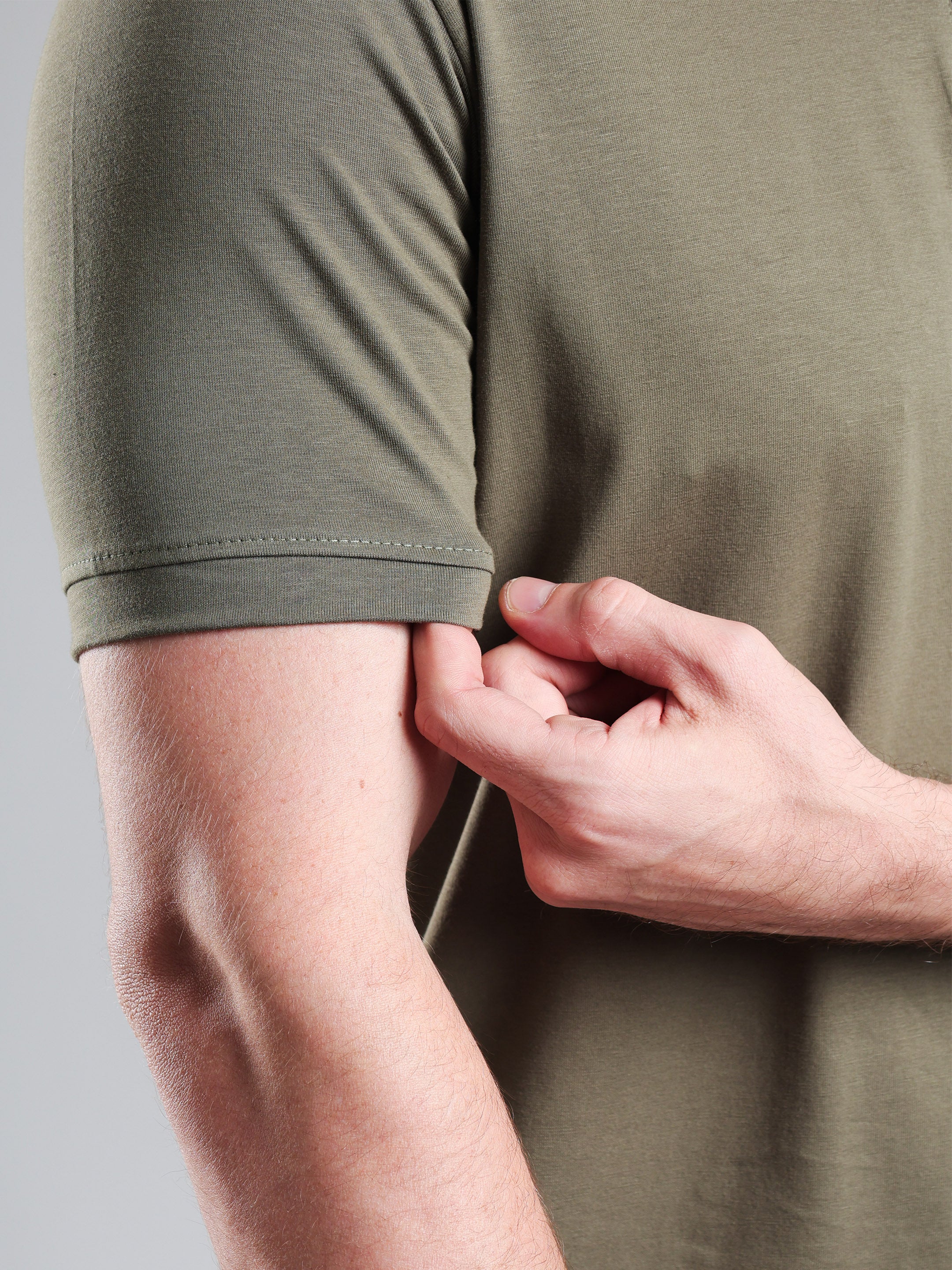 Quarter Zip Solid Half Sleeves Tshirt Mid Grey
