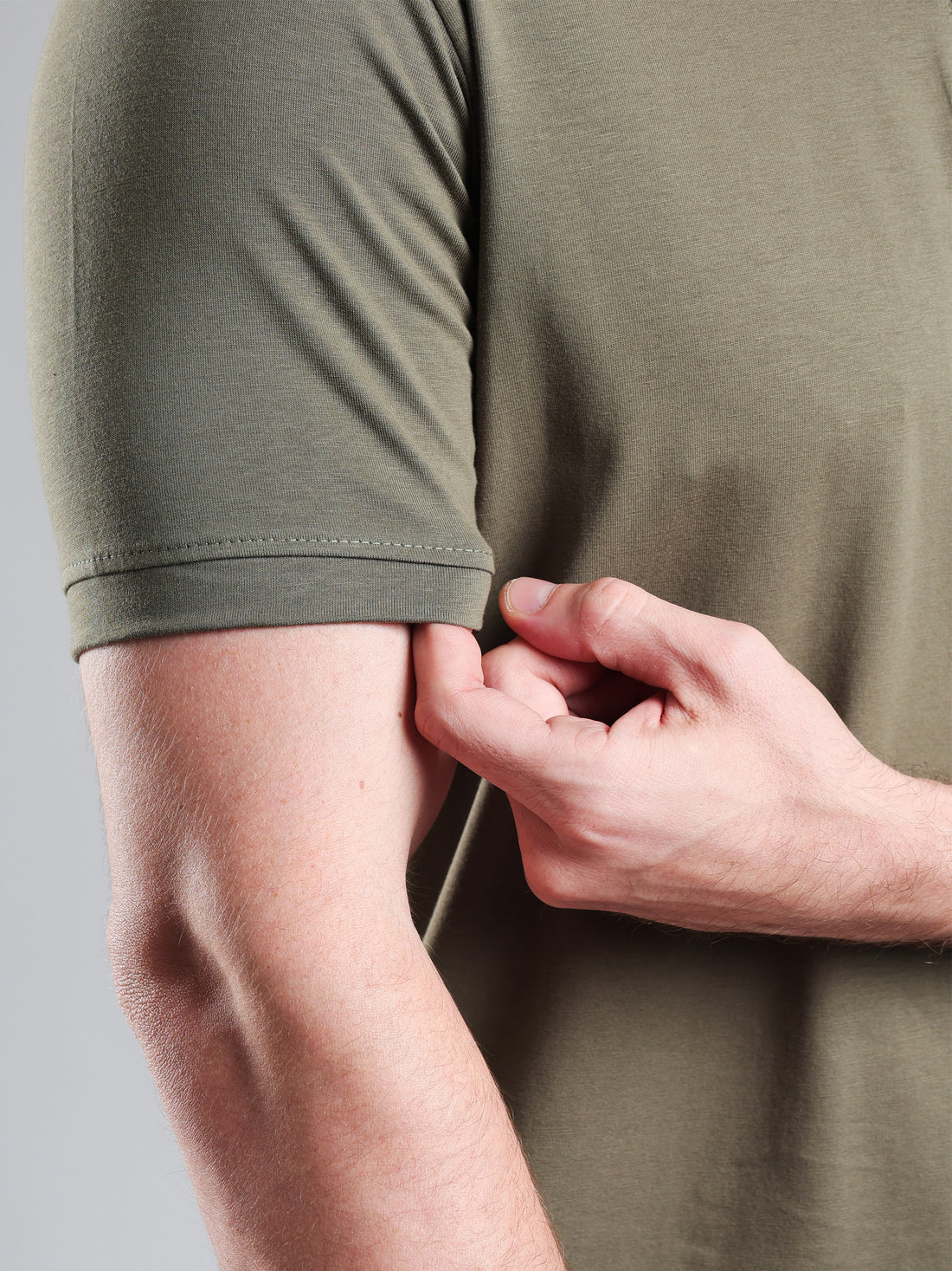 Quarter Zip Solid Half Sleeves Tshirt Mid Grey