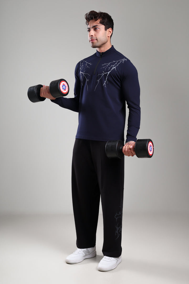 GROW ThunderFlex Zip Tshirt Navy