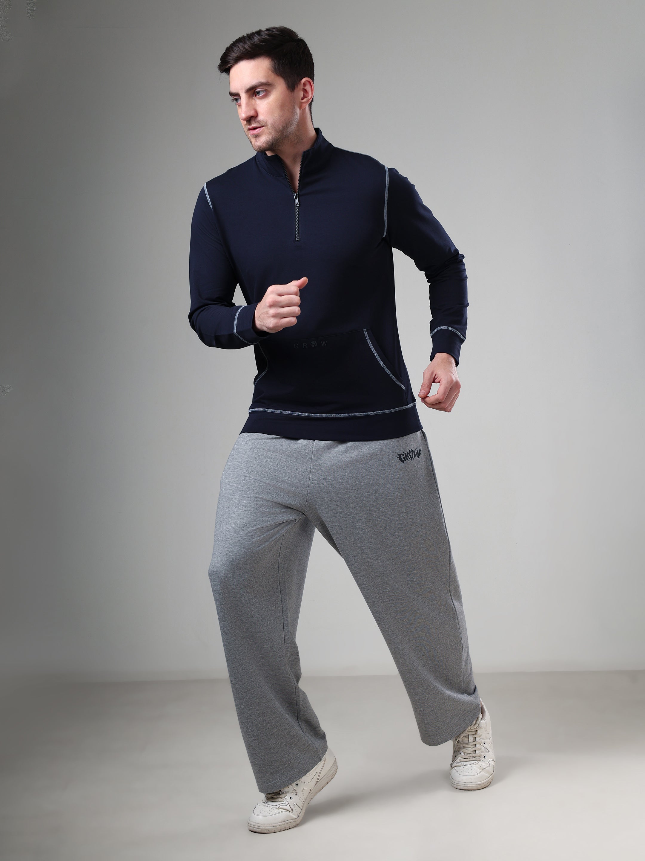 Grow 5T Pullover Navy Grey