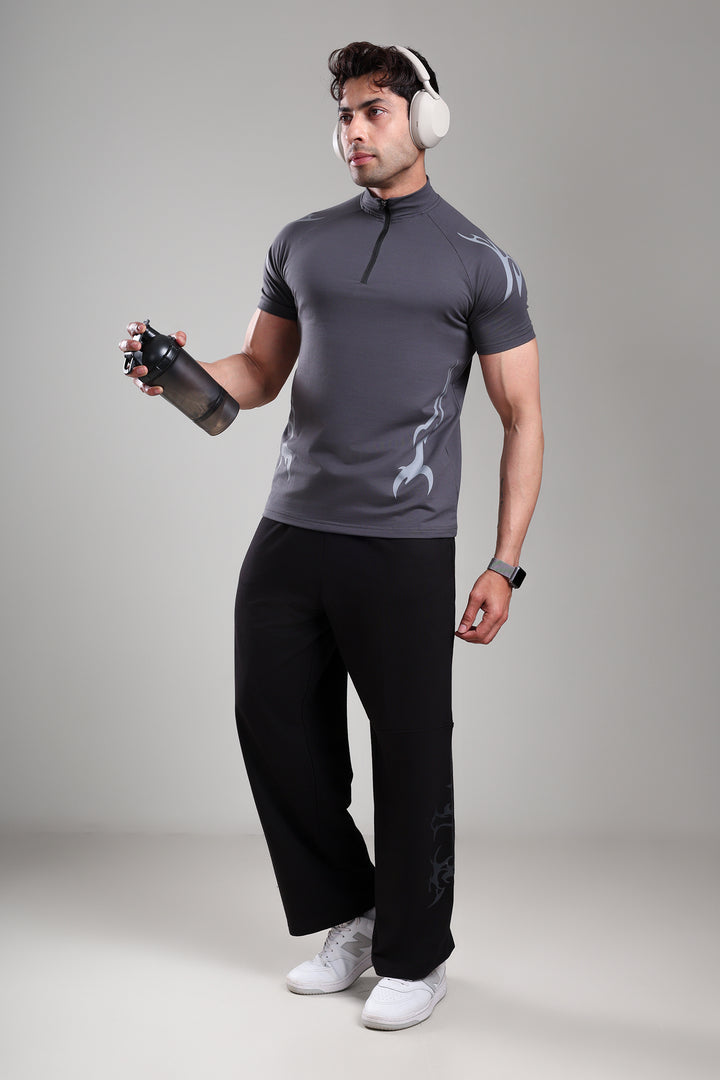 GROW ShadowTribe Zip Tshirt Dark Grey