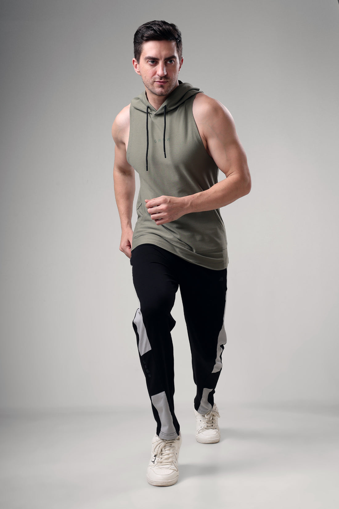 Grow Sleeveless Hoodie Mid Grey