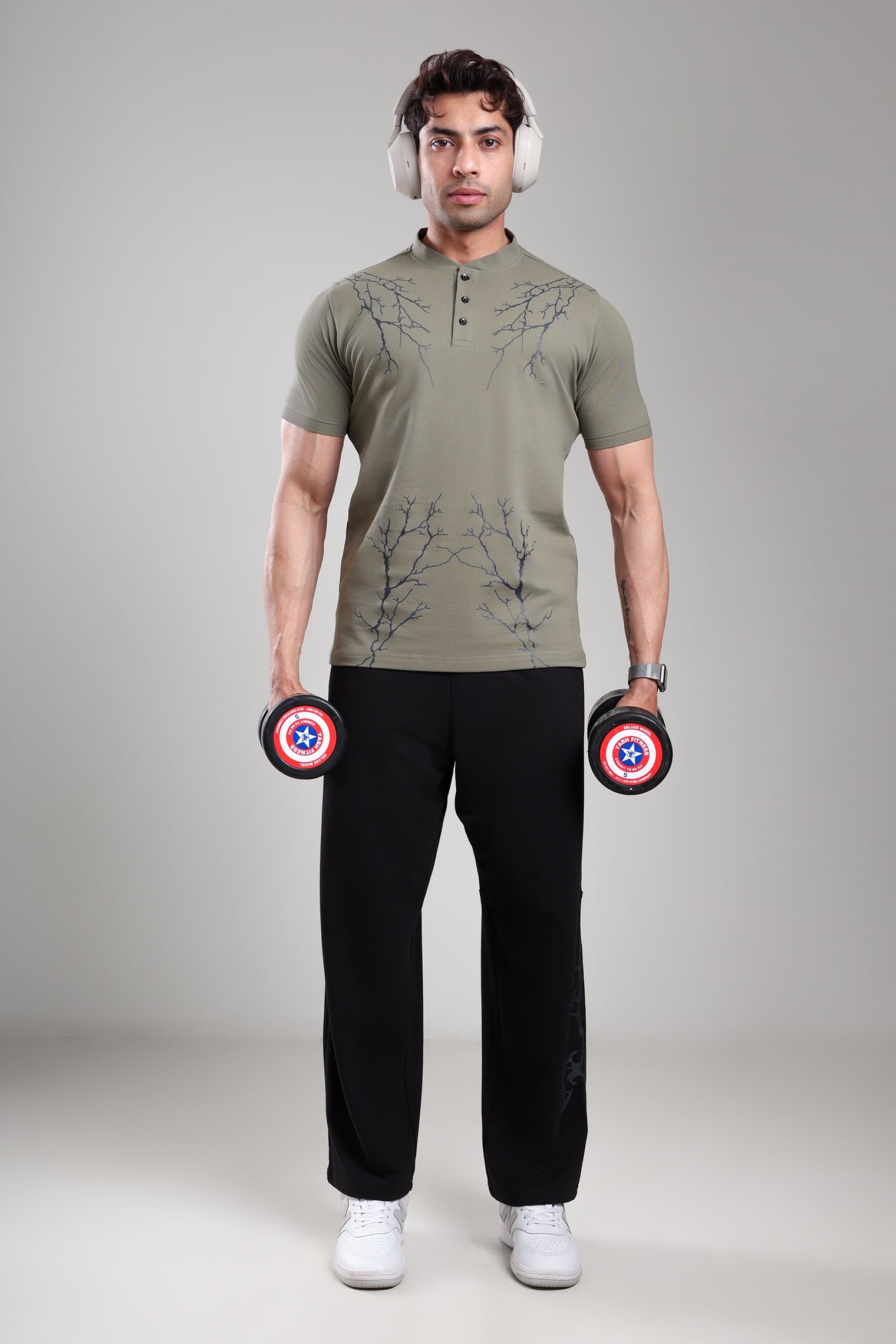 GROW Luxe Henley T-Shirt Mid grey