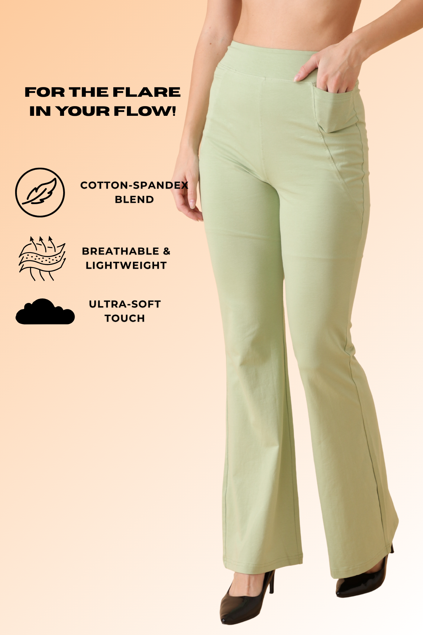 Easy Breezy Flare Flare Pant Pistachio Calm