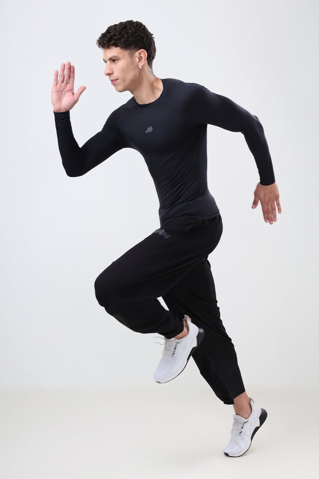 Nylon Compression Fullsleeves T-shirt Black